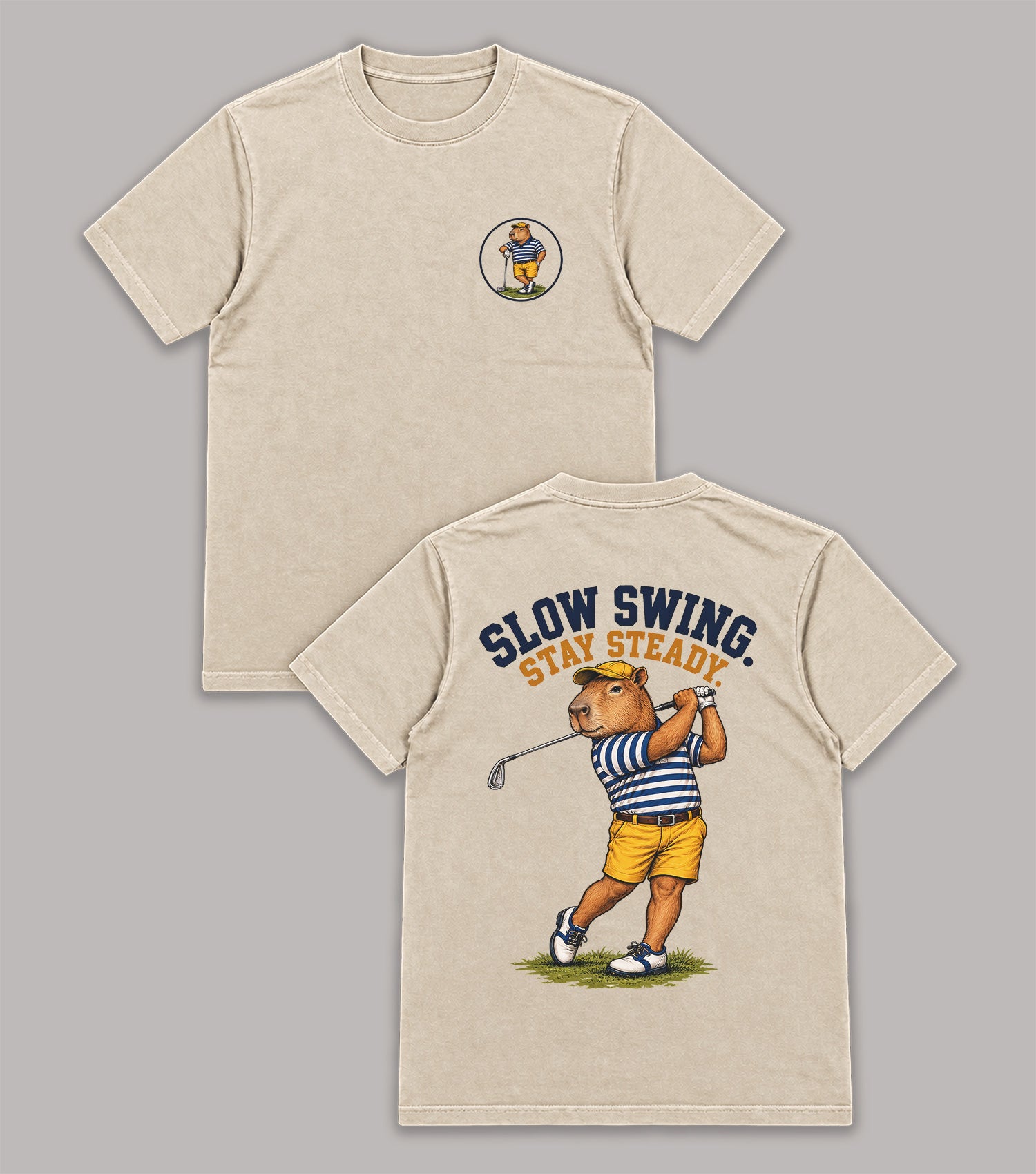 Slow Swing Stay Steady Capybara Golf T-Shirt