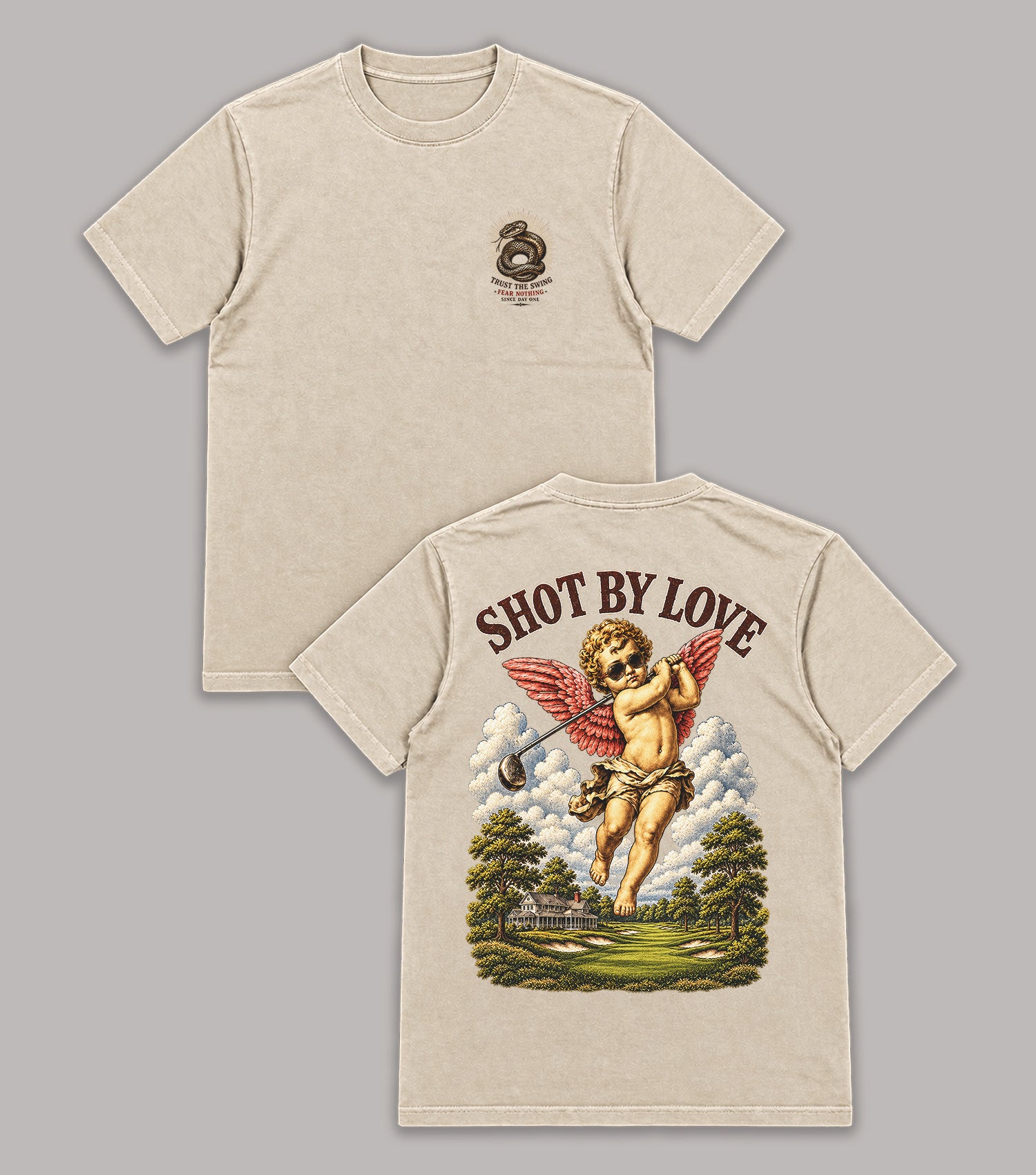 Cupid Golf T-Shirt - Shot By Love Vintage Golfer Graphic Shirt