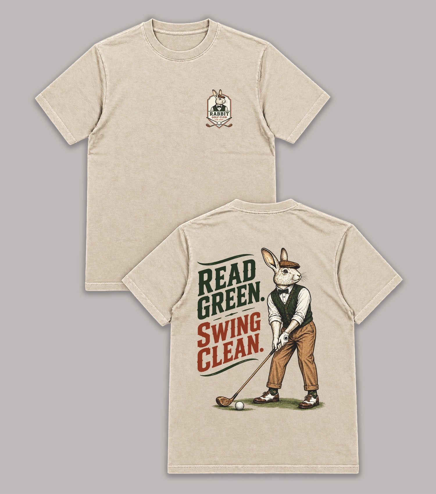 Read Green Swing Clean Rabbit Golf T-Shirt