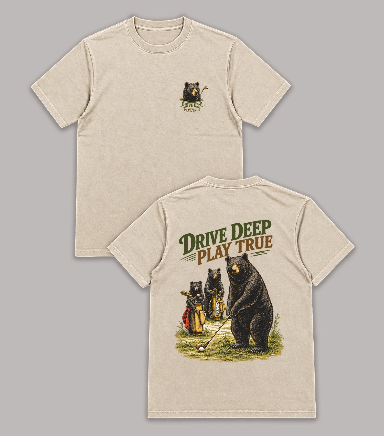 Drive Deep Play True Bear Golf T-Shirt