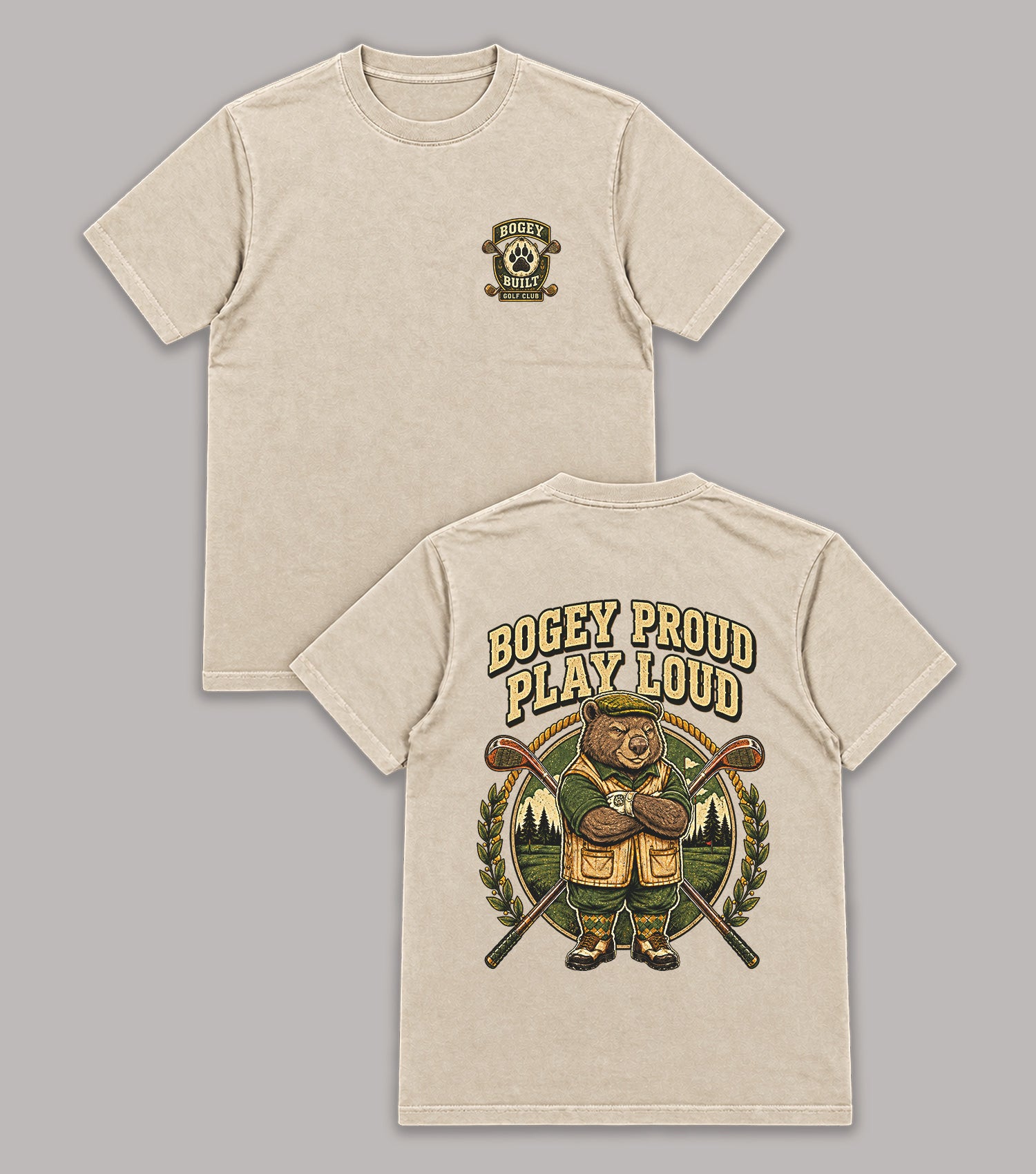 Bogey Proud Play Loud Bear Golf T-Shirt