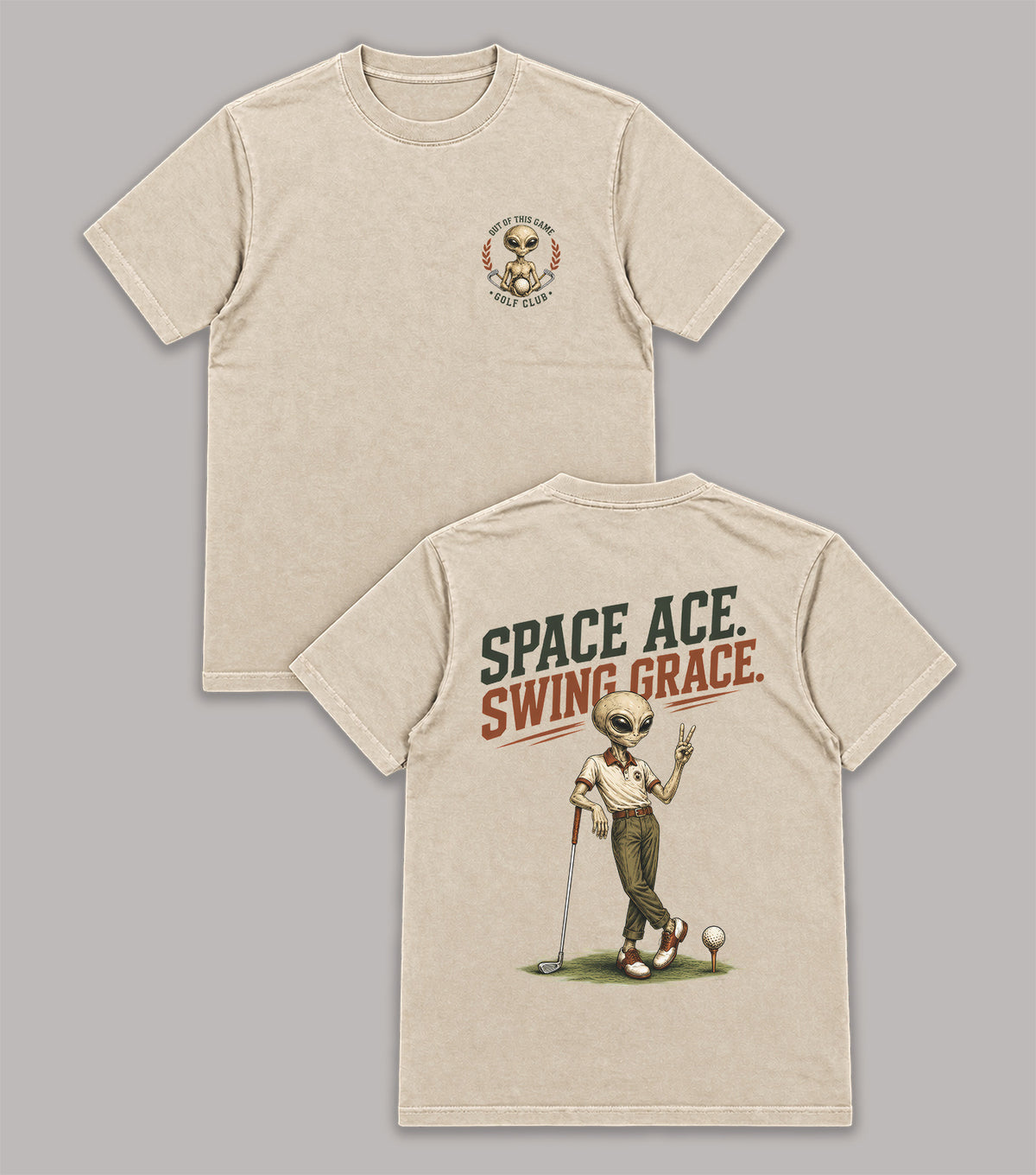Space Ace Swing Grace Alien Golf T-Shirt