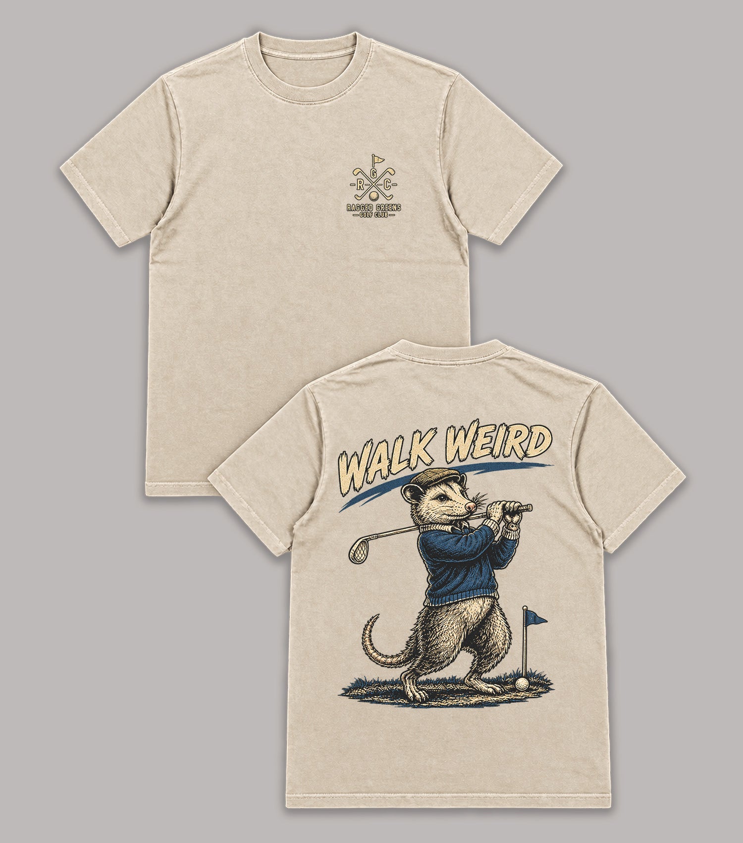 Walk Weird Opossum Golf T-Shirt