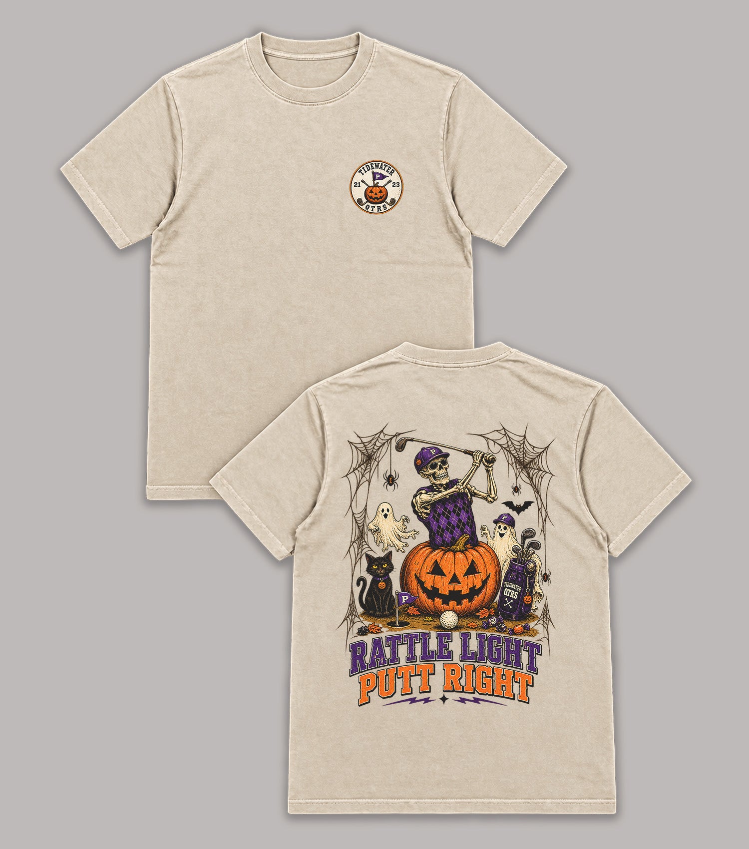 Halloween Rattle Light Putt Right Golf T-Shirt