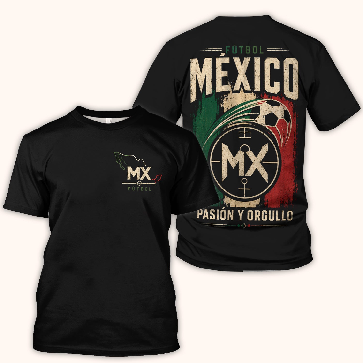 Mexico Fútbol T-Shirt for Men – Pasión y Orgullo Mexican Soccer Graphic Tee