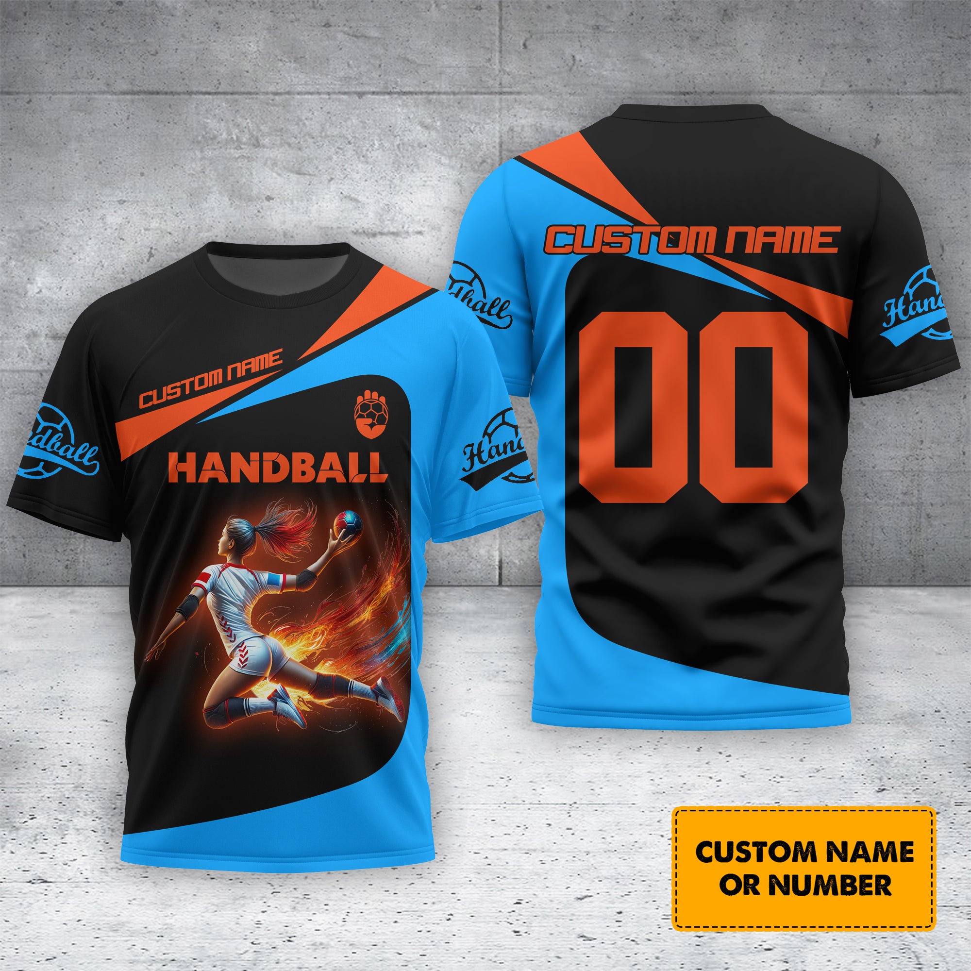 Handball Women Player T-Shirt 3D Design, Handball Polo Shirt, Lightweight Sportswear, Gift For Sports Fan