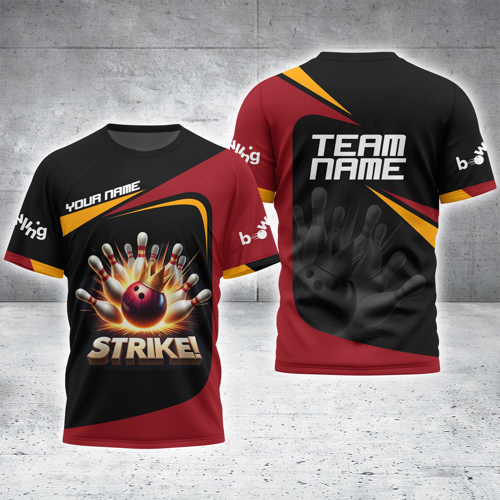 Custom Bowling T Shirt 3D Design Lightweight Sportswear Personalized Team Apparel Gift for Bowlers