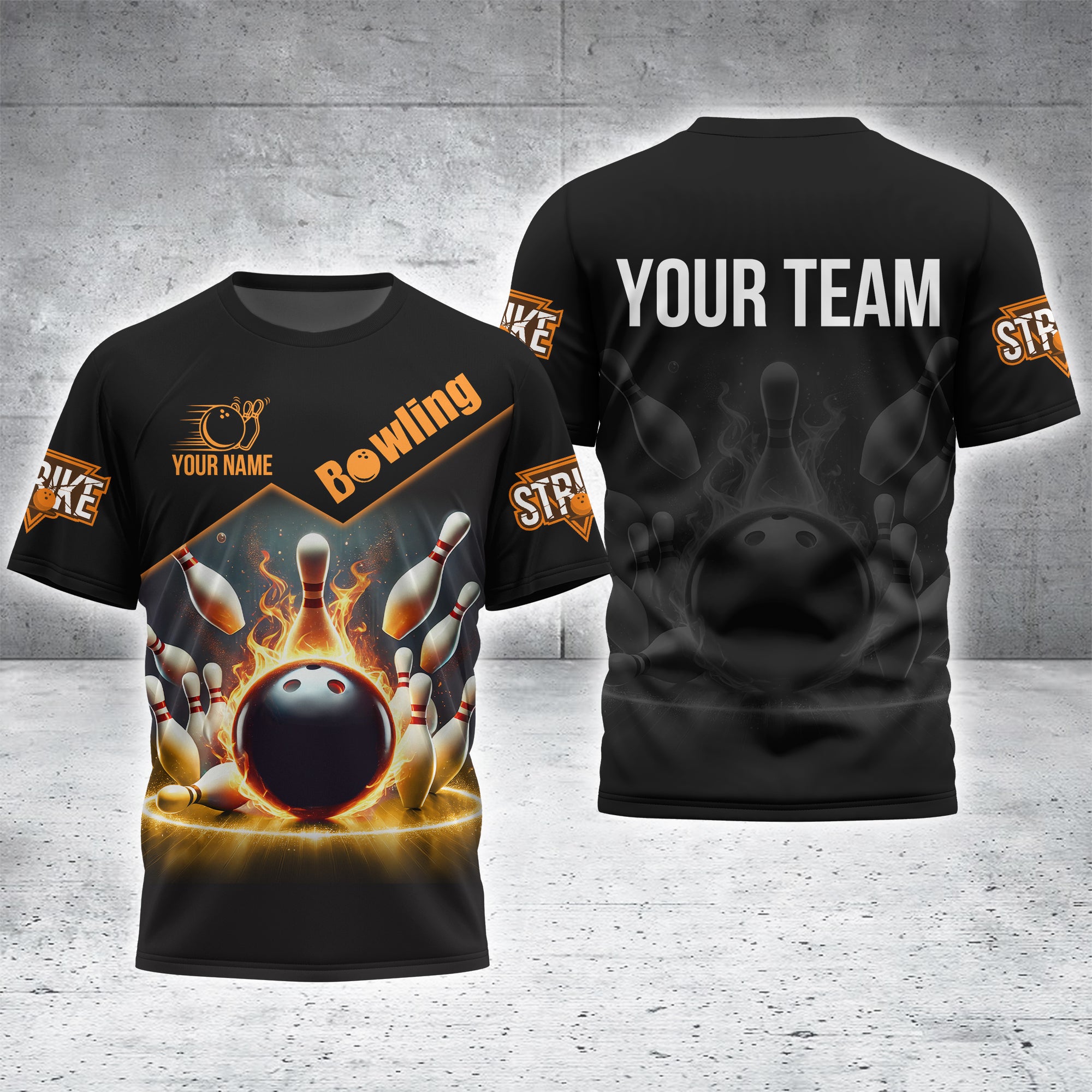 Personalized Bowling T Shirt Lightweight Sportswear Custom Team Apparel Gift for Bowlers