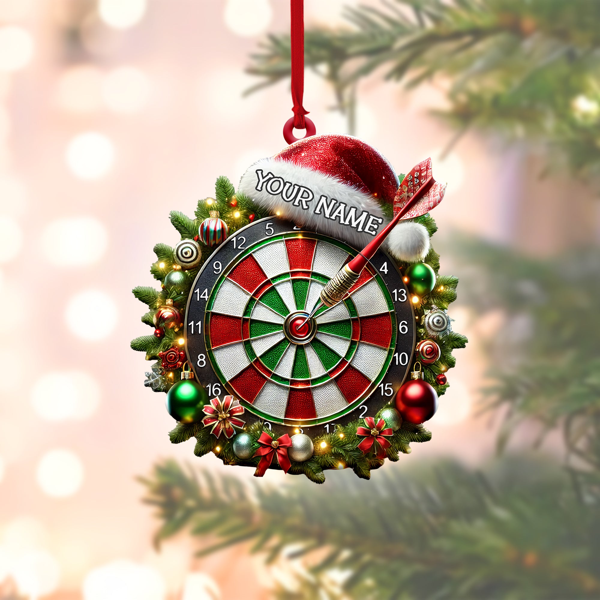 Dart Board, Custom Dart Board Ornaments, Christmas Gift For Dart Lovers