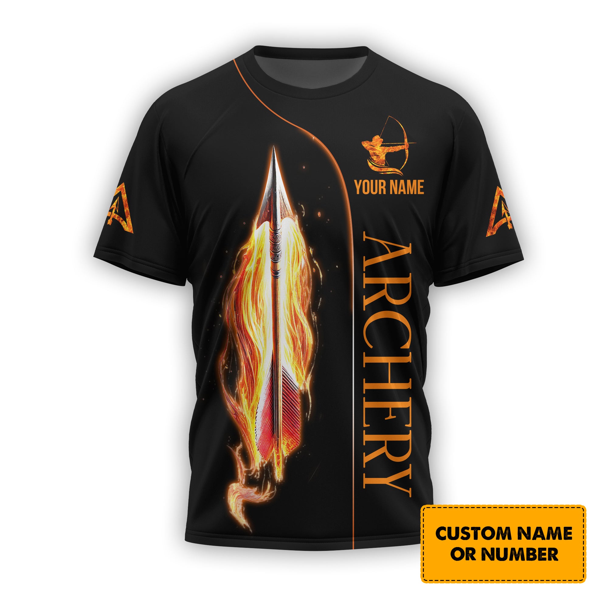 Custom Name Archery T-Shirt 3D, Archery Polo Shirts, Lightweight Sportswear, Gift for Archers