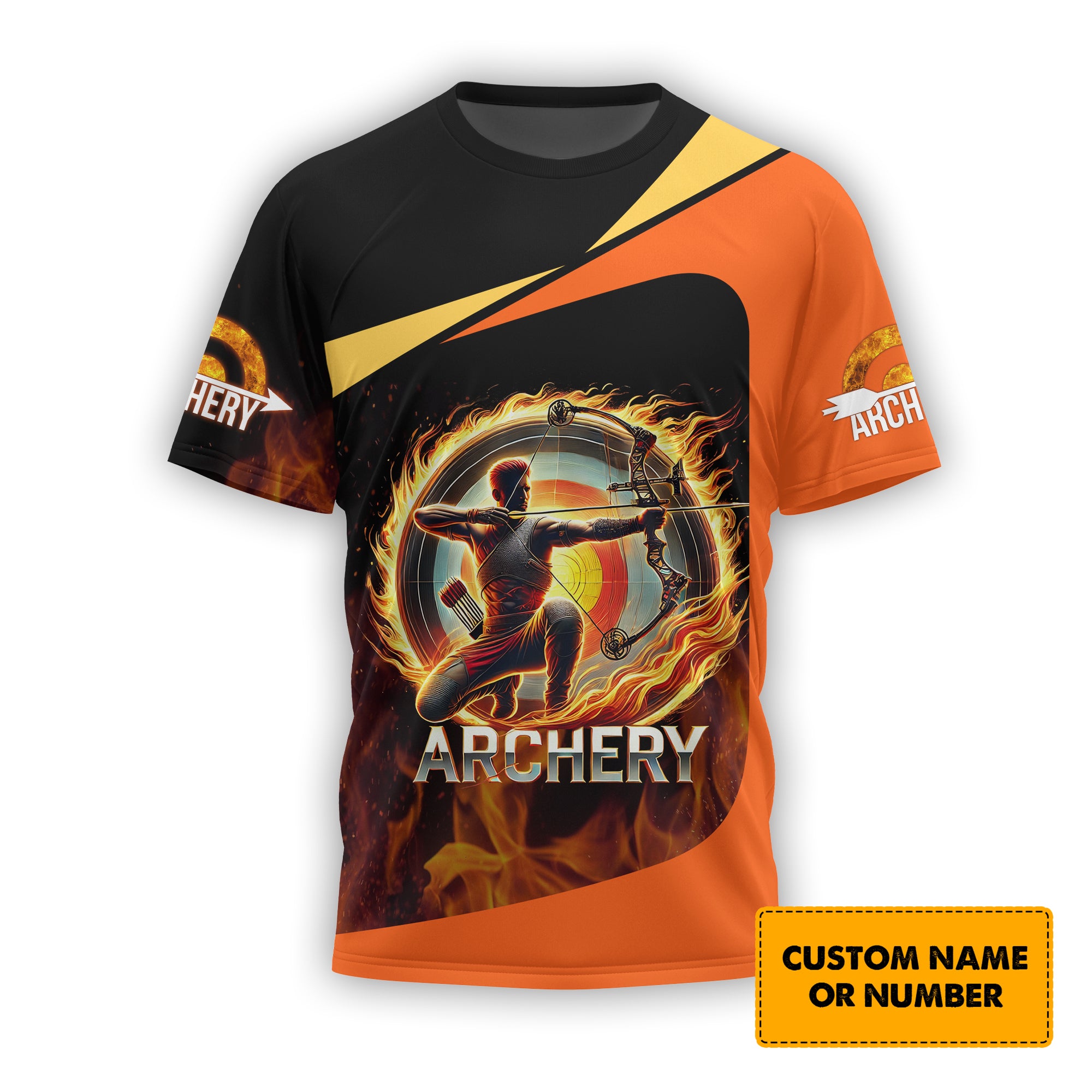 Custom Name & Number Archery T-Shirt 3D, Archery Polo Shirts, Lightweight Sportswear, Gift for Archers