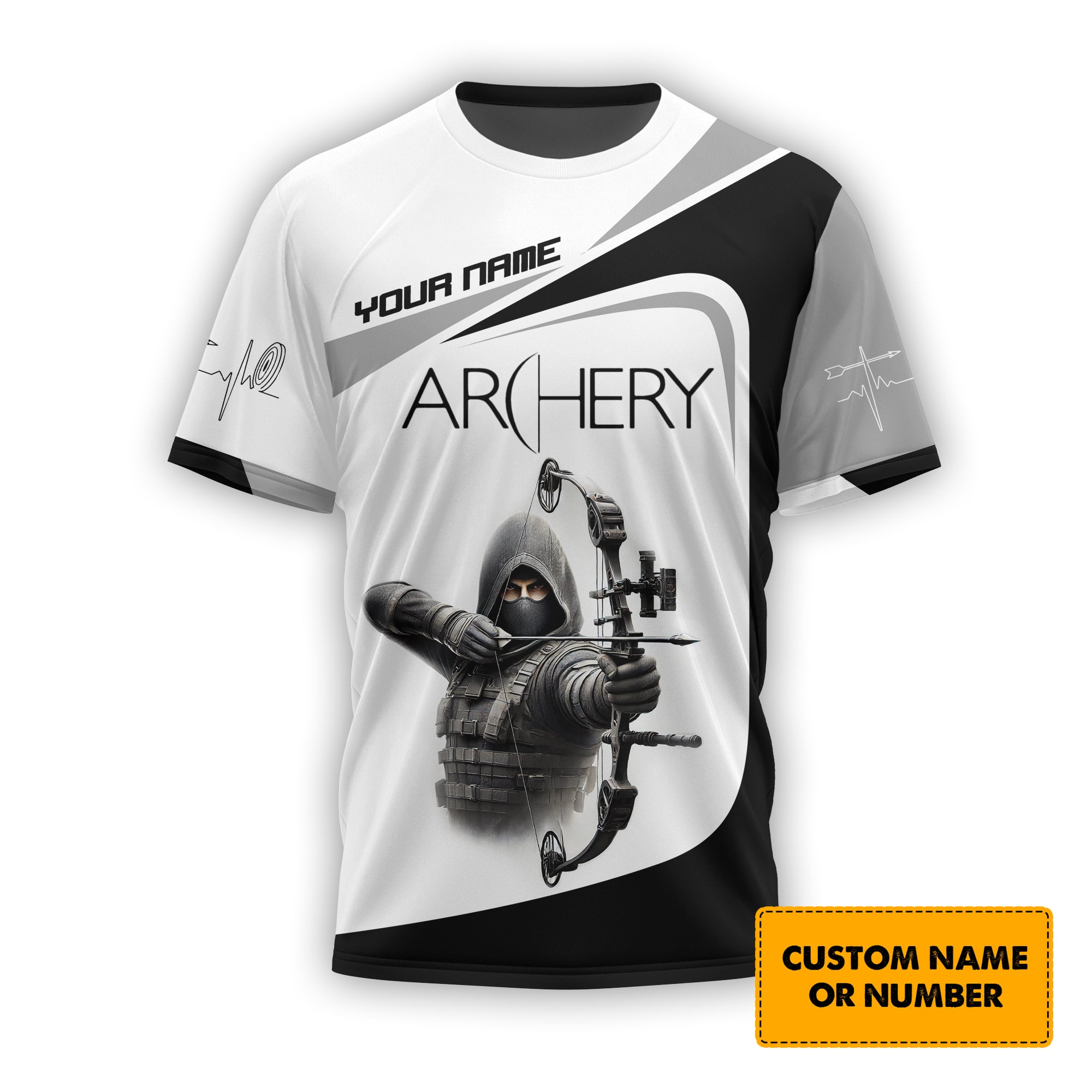 Custom Name Archery T-Shirt 3D, Archery Polo Shirts, Lightweight Sportswear, Gift for Archers