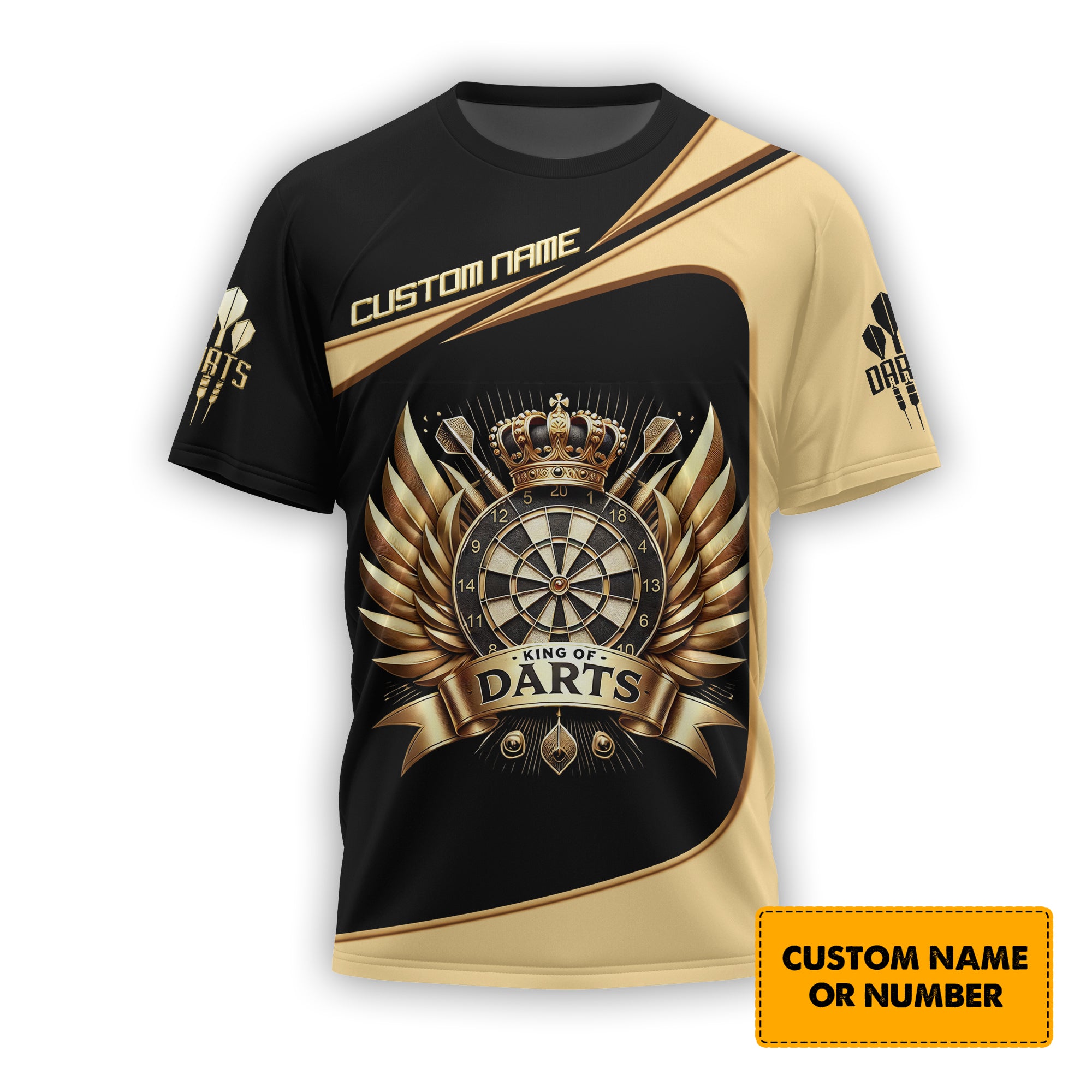 King Of Darts Custom Name & Number 3D Shirt, T-shirt For Darts Player, Darts Shirts, Gift For Darts Lovers
