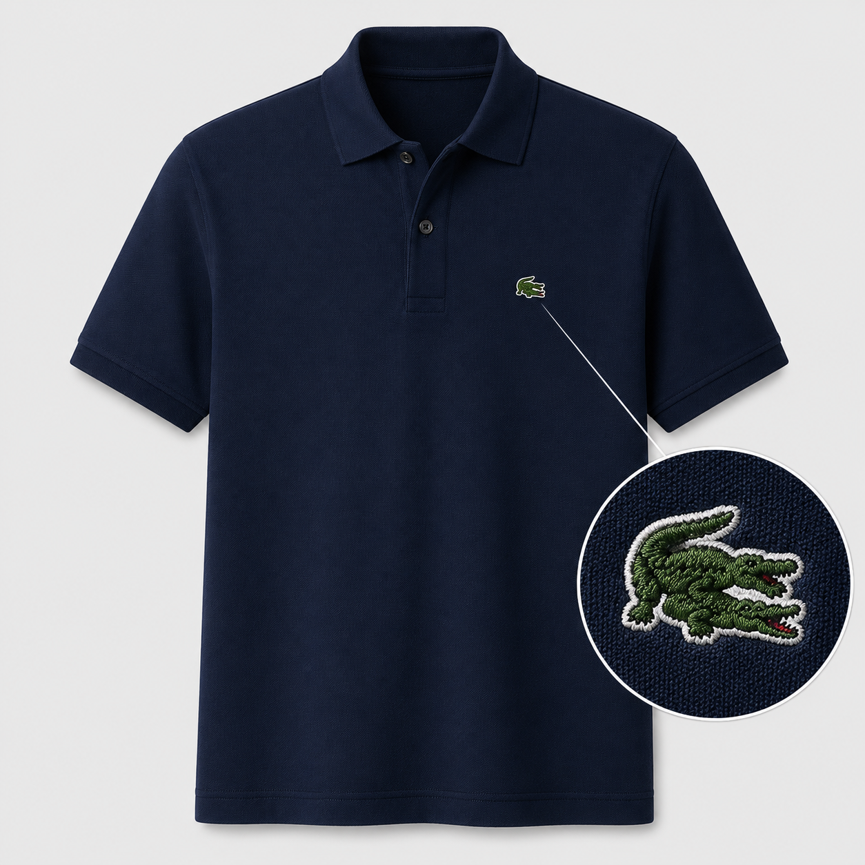 Funny Gator Embroidered Polo Shirt for Men – Hidden Adult Humor Navy Polo, Cheeky Alligator Husband Gift