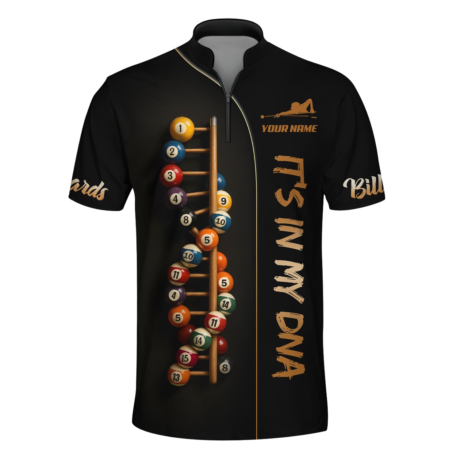 Custom Billiard Shirt - 8 Ball Pool Tee It's In My DNA - Custom Pool League Team Jersey Shirt