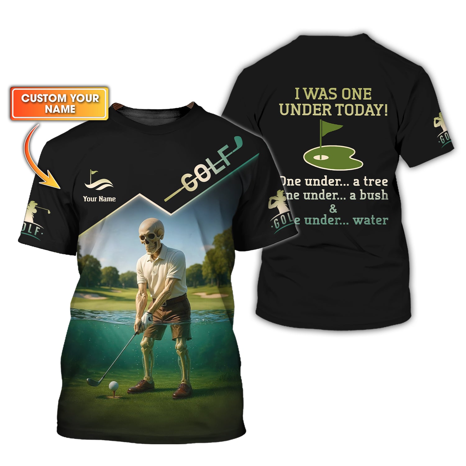 I Was Under Today Custom Polo Shirts Golf Club Grim Reaper, Team Golf Polos, Dad Gift Golf Shirts Gifts For Men