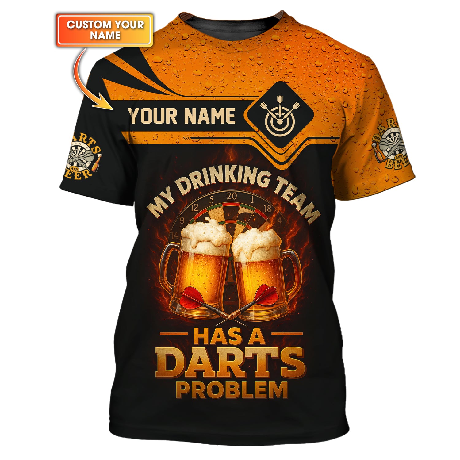 Funny Darts and Beer Shirt – My Drinking Team Has a Darts Problem – Custom Dart Team Tee
