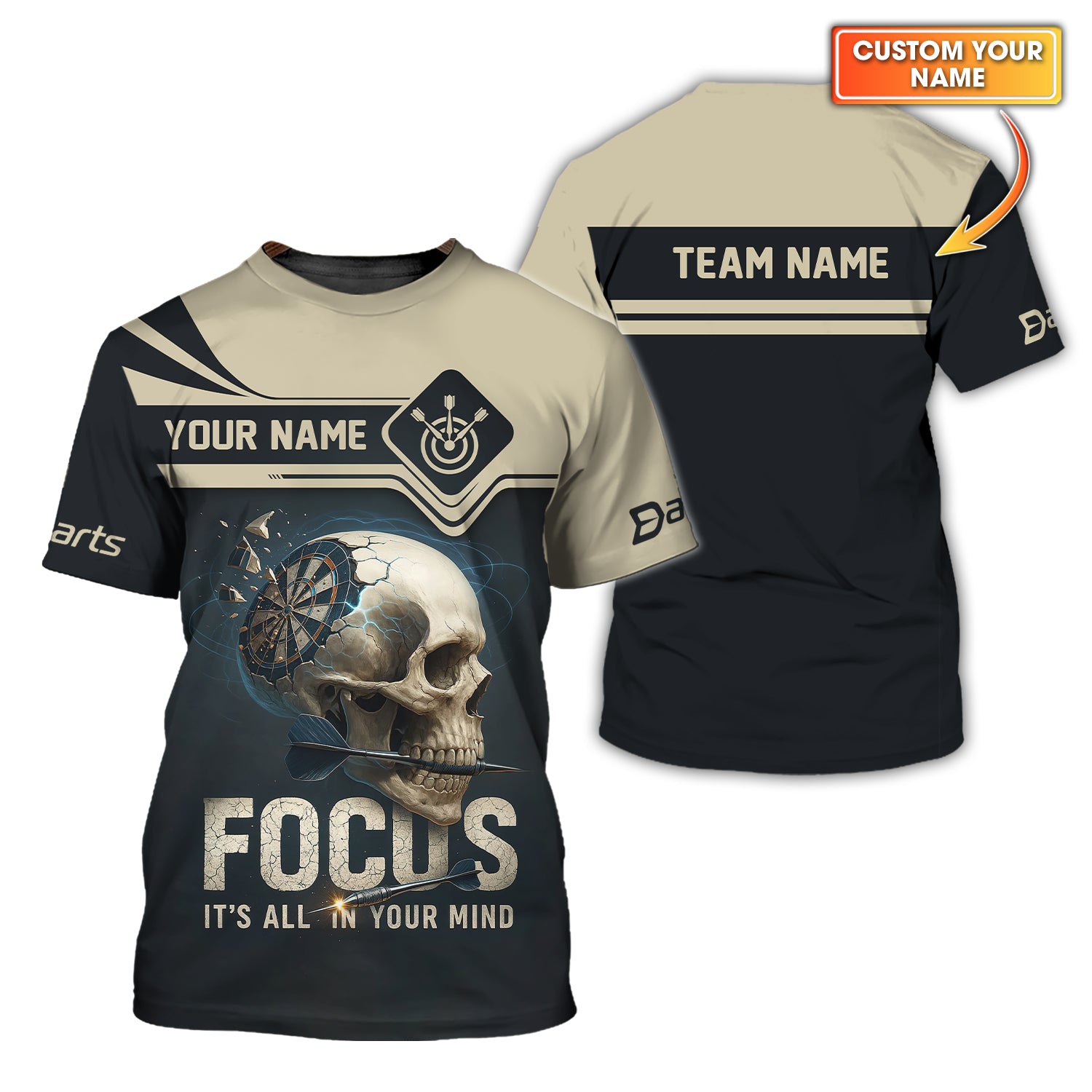 Skull Dartboard Custom Dart Jersey, Dart Team Shirts, Dart Shirt