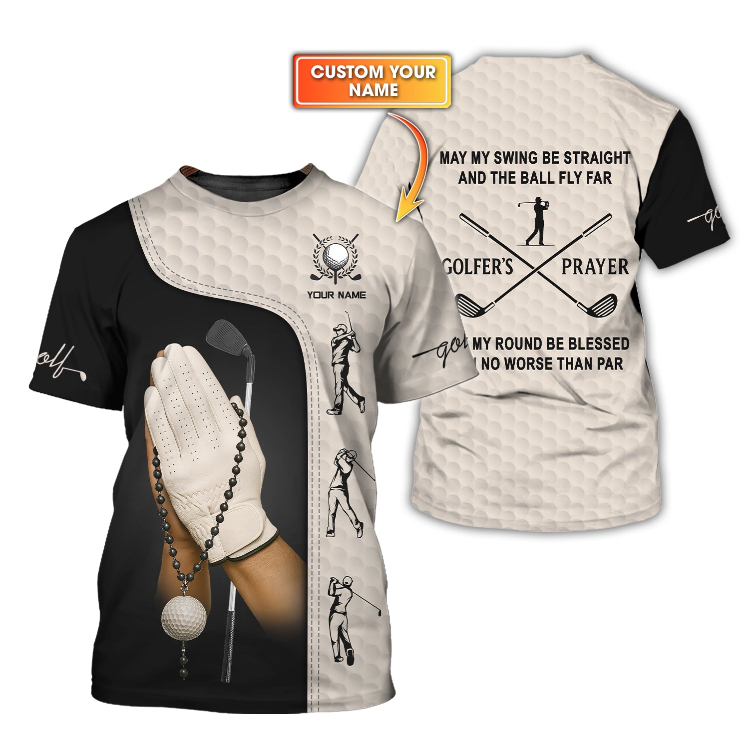 Custom Golf Shirt – May My Swing Be Straight Golfer’s Prayer Design – Gift for Christian Golfer