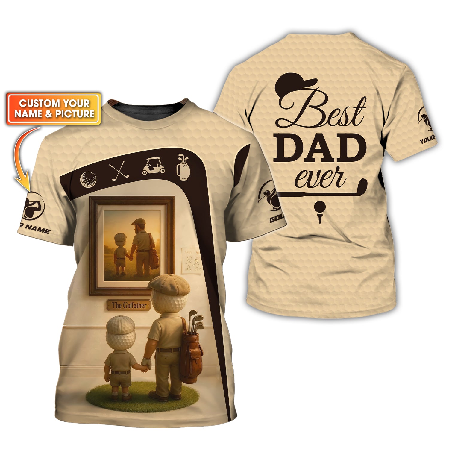 Custom Golf Shirt, Dad Golf Personalized Photo Gifts Tees, Father's Day Golf Gifts, Vintage Goft Polo Shirt