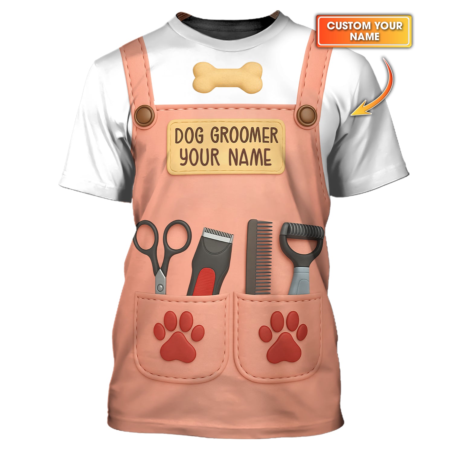 Personalized Dog Grooming Shirts, Groomer Uniform With Grooming Tools, Gift For Pet Lover