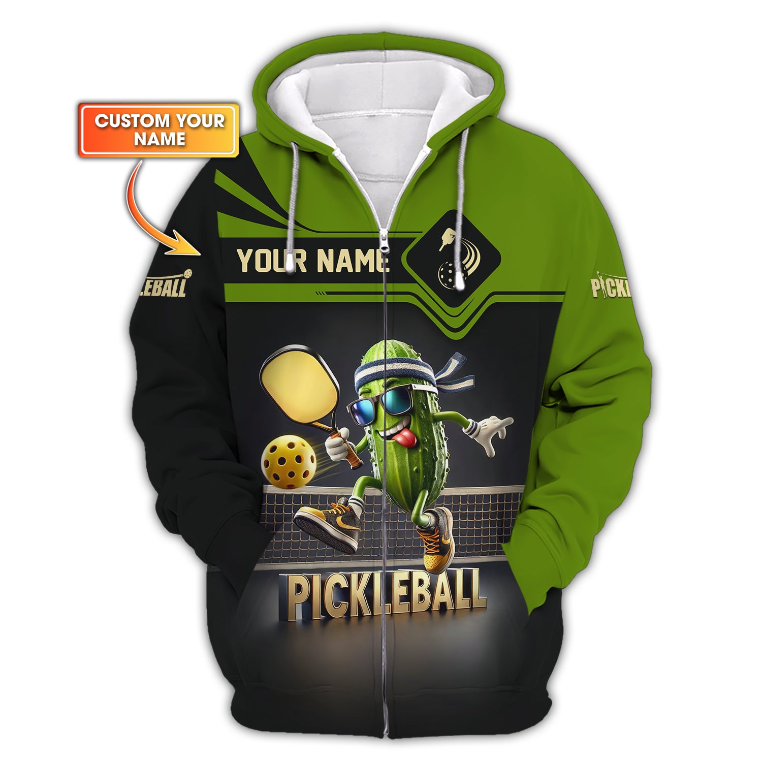 Custom Pickleball Zipper Hoodie, Funny Pickleball Shirts, Gifts For Pickleball Players