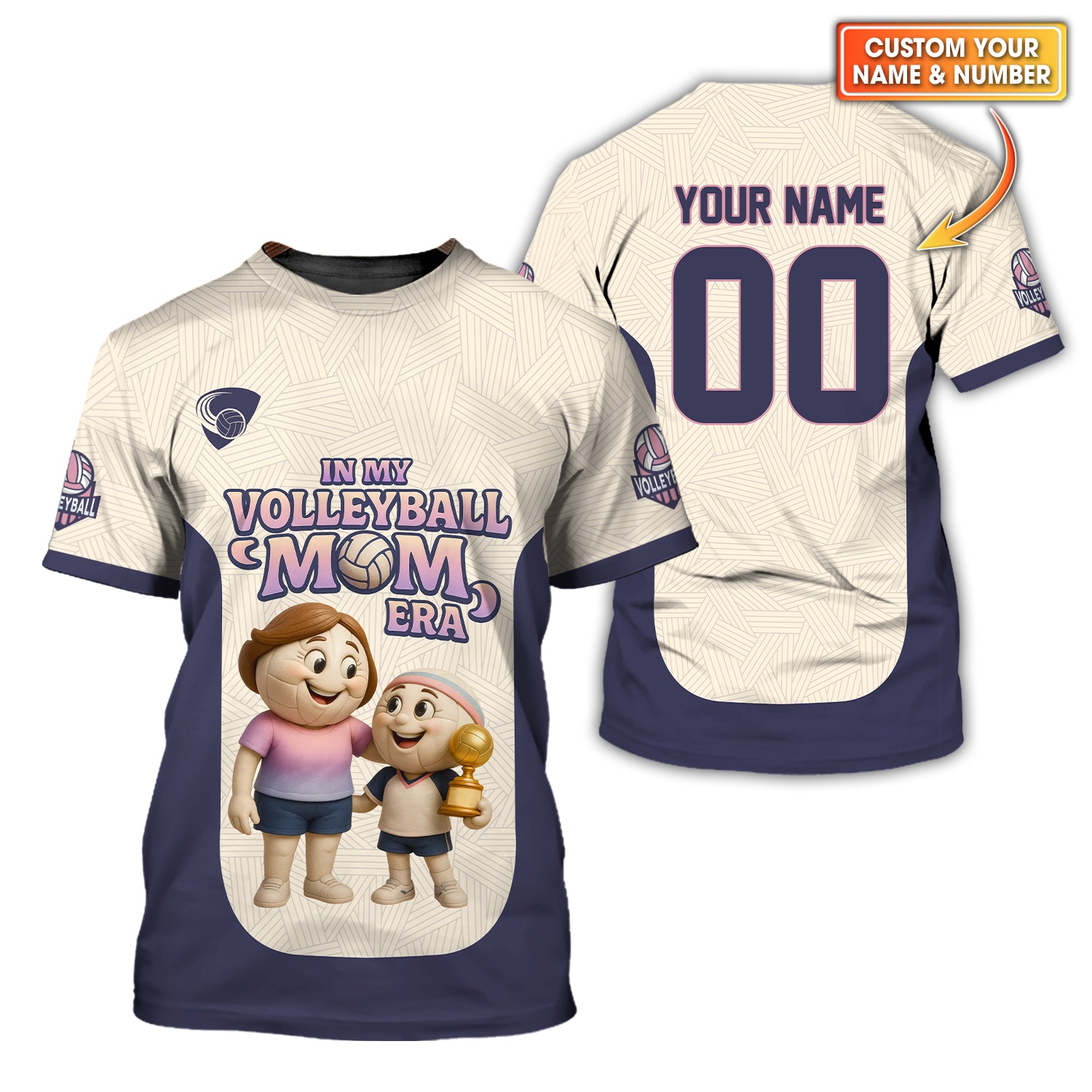 In My Volleyball Mom Era Jersey – Custom Name & Number Volleyball Shirt – Funny Volleyball Mom Gift