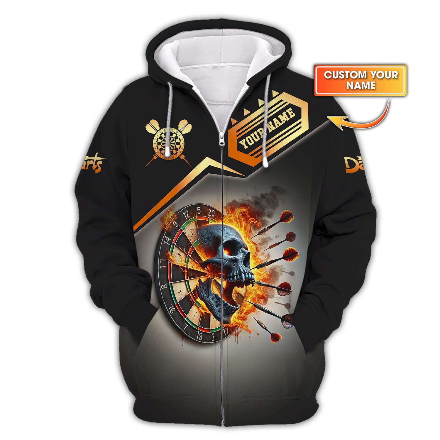 Custom Darts Zipper Hoodie, Polo Shirt, Dart Team Shirts, Gift For Darts Lovers