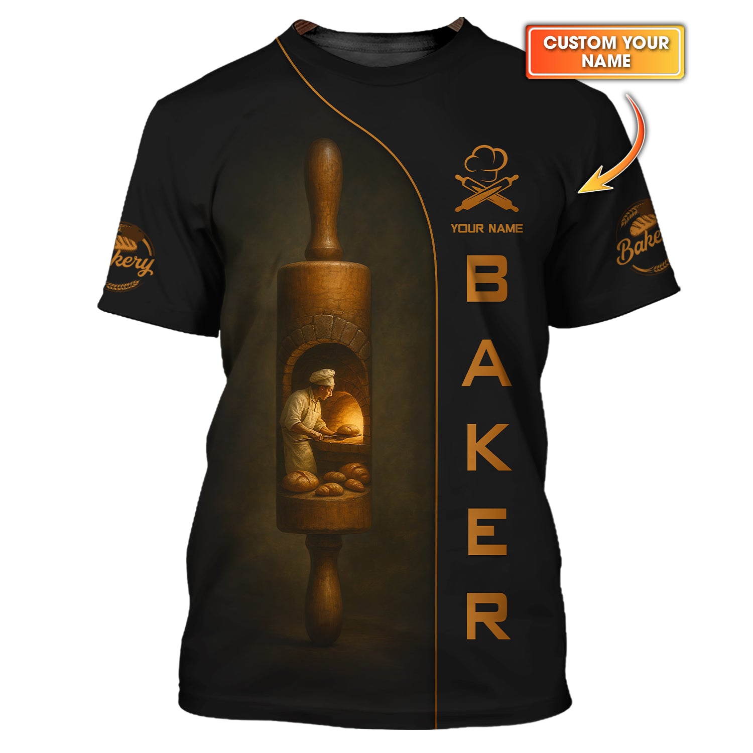 Personalized Baker Shirt, Custom Name Bakery Shirt, Baking T-Shirt For Bakers