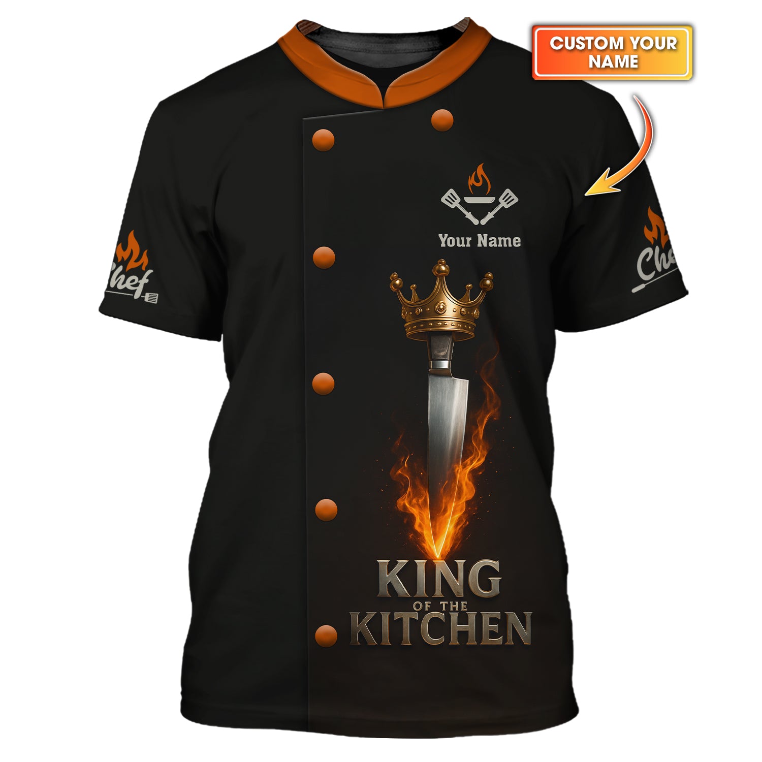 King of the Kitchen Chef Shirt, Custom Name Chef Shirts, Gift For Cooking Lovers