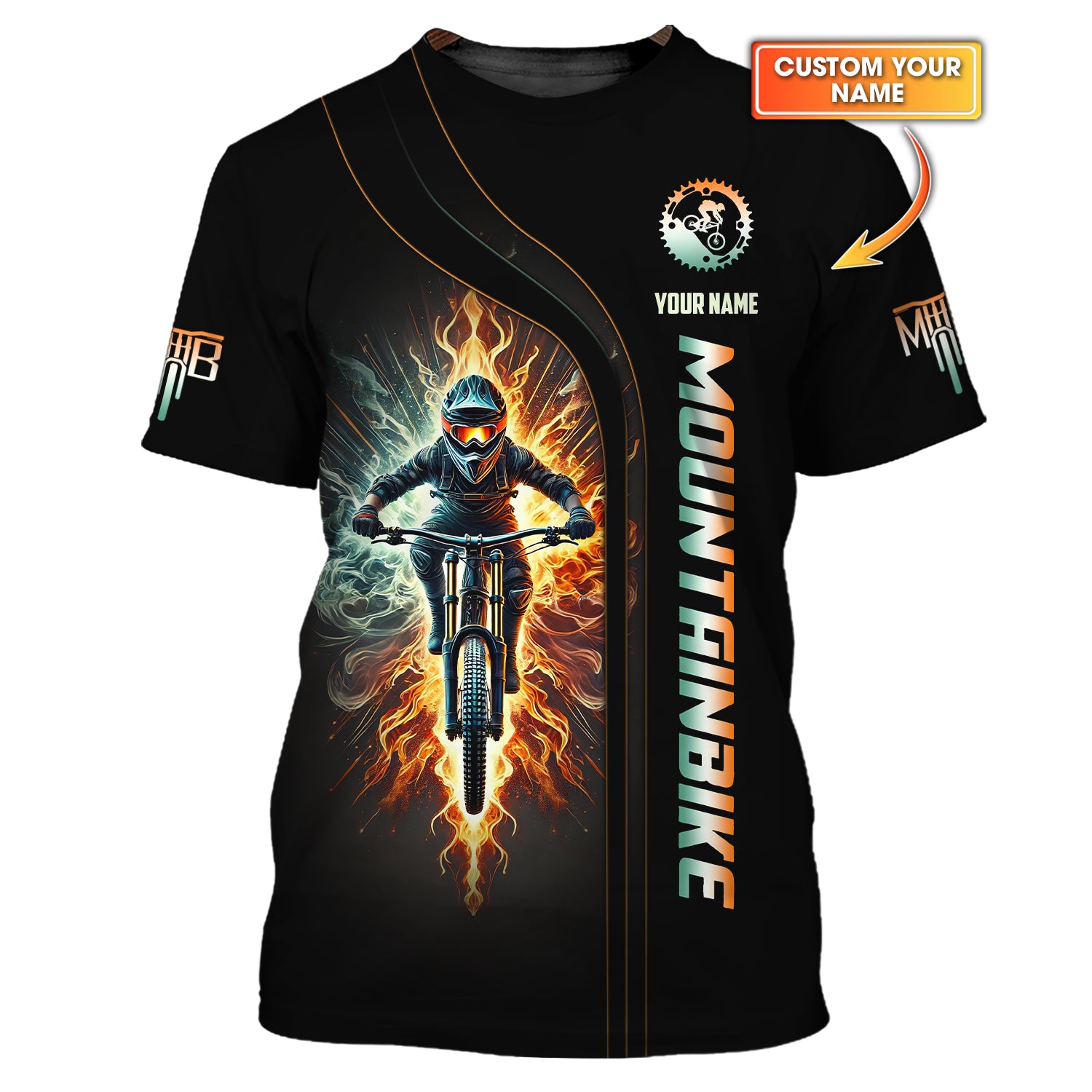 Custom Name Mountainbike T-shirt, MTB Polo Shirt, Custom mtb Jersey, Gift for Cyclists