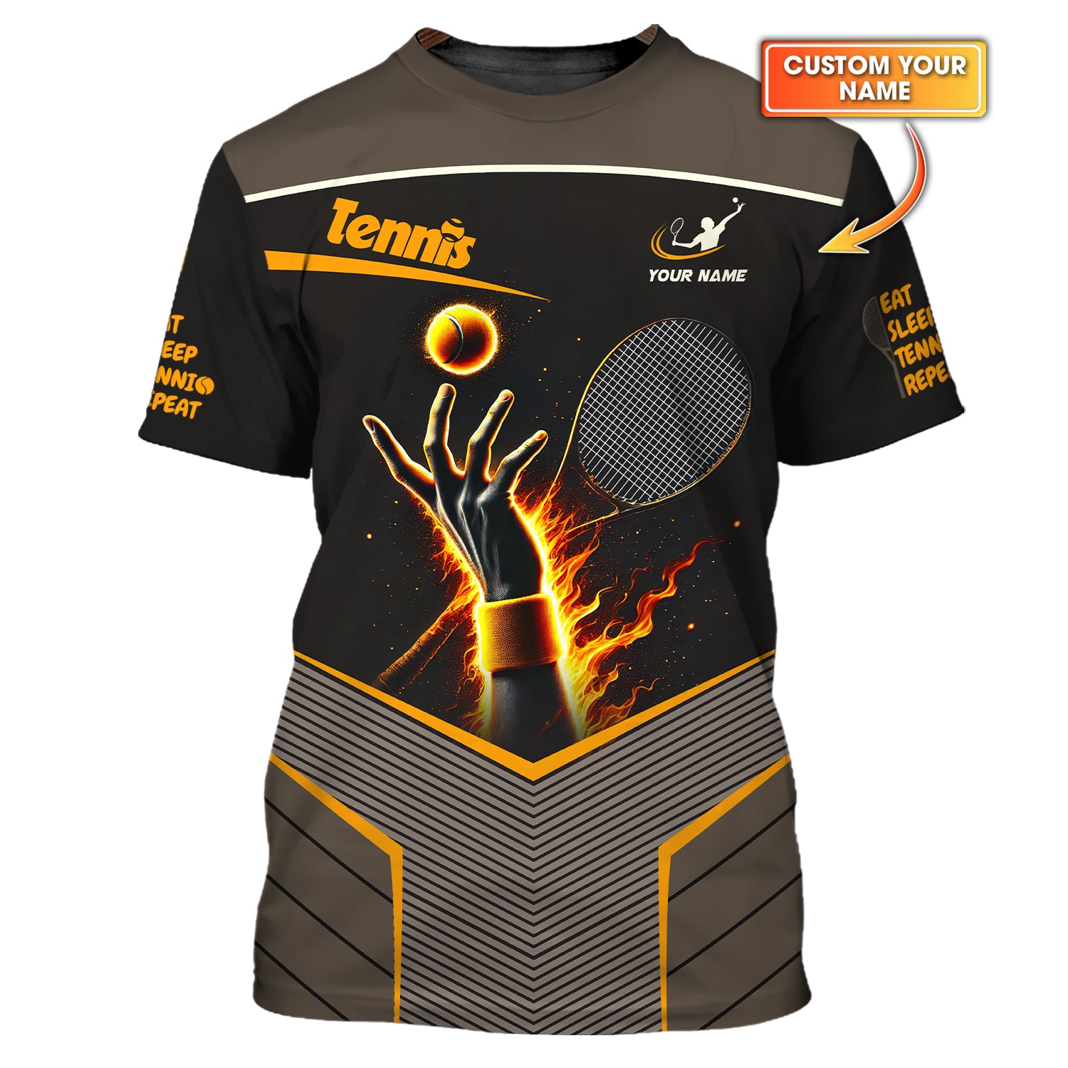 Custom Name Tennis Shirt, Eat Sleep Tennis Repeat, Gift for Tennis Players, Tennis Presents