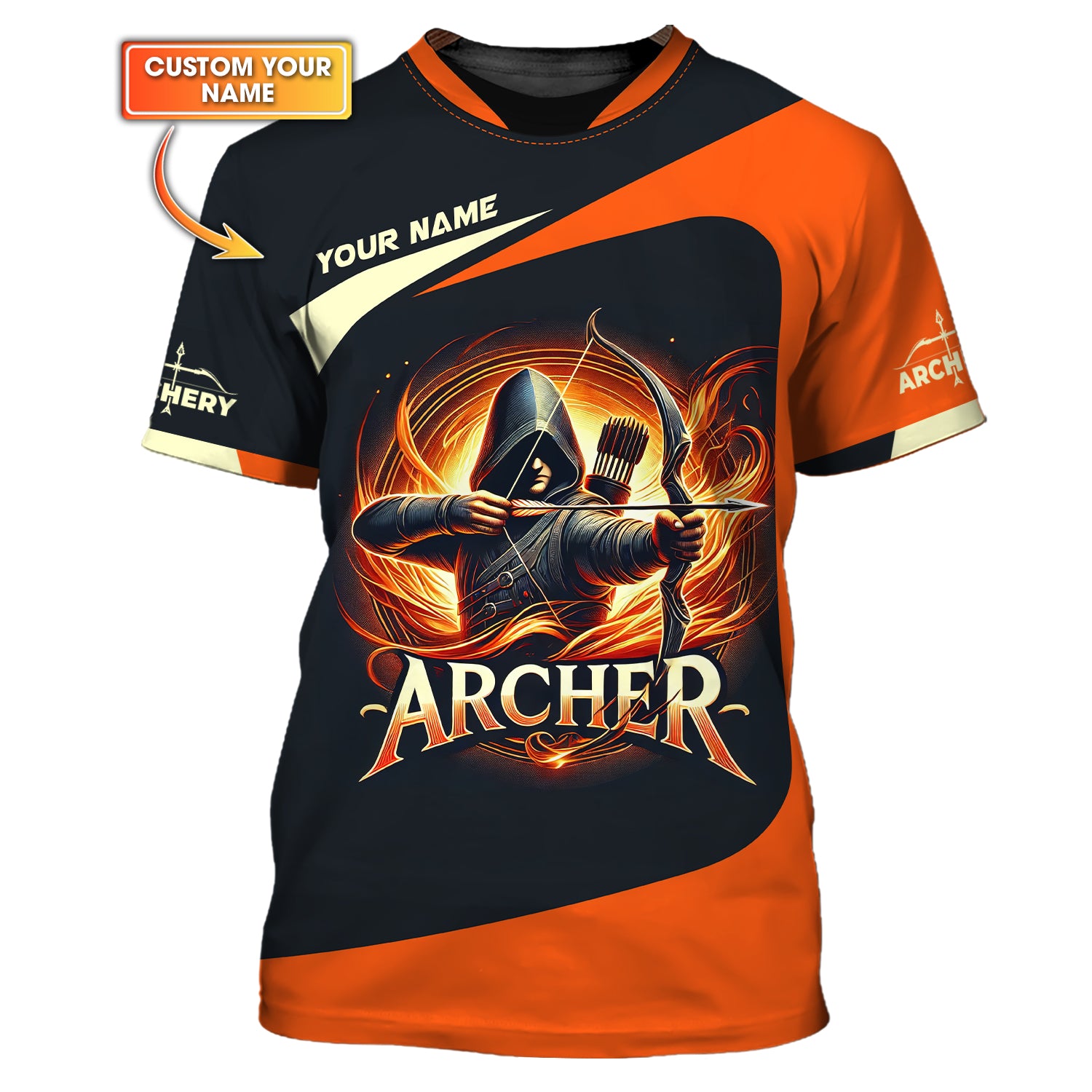 Custom Name Archer Magic T-Shirt 3D, Archery Polo Shirts, Lightweight Sportswear, Gift for Archers