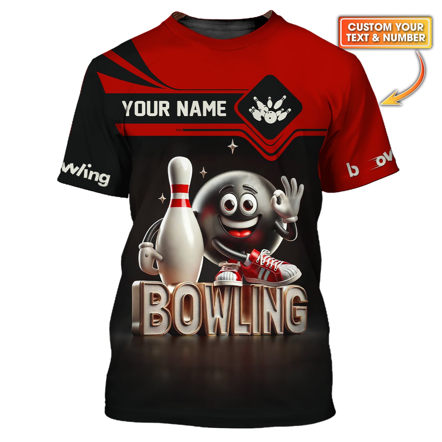 Bowling T Shirts Custom Name & Team Name, Funny Bowling Shirts, Bowling Presents
