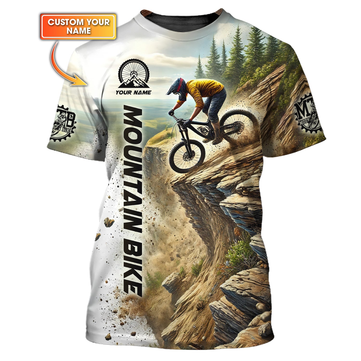 Custom Mountain Bike T-shirt, Unisex Shirt, MTB Polo Shirt, Custom mtb Jersey, Gift for Cyclists