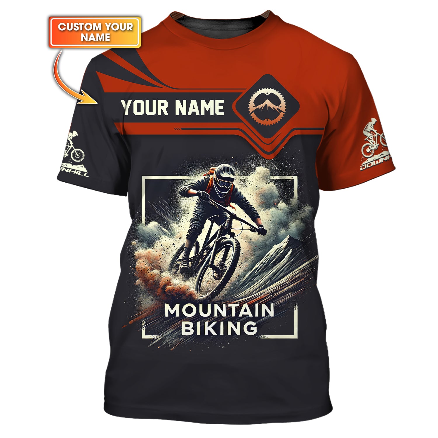 Custom Name Mountain Biking T-shirt, MTB Polo Shirt, Custom mtb Jersey, Gift for Cyclists