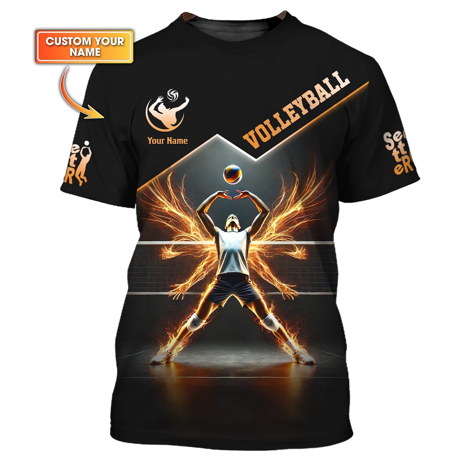Male Athlete Volleyball Setter Custom Name T-Shirt, Personalized Volleyball Jerseys, Volleyball Gift