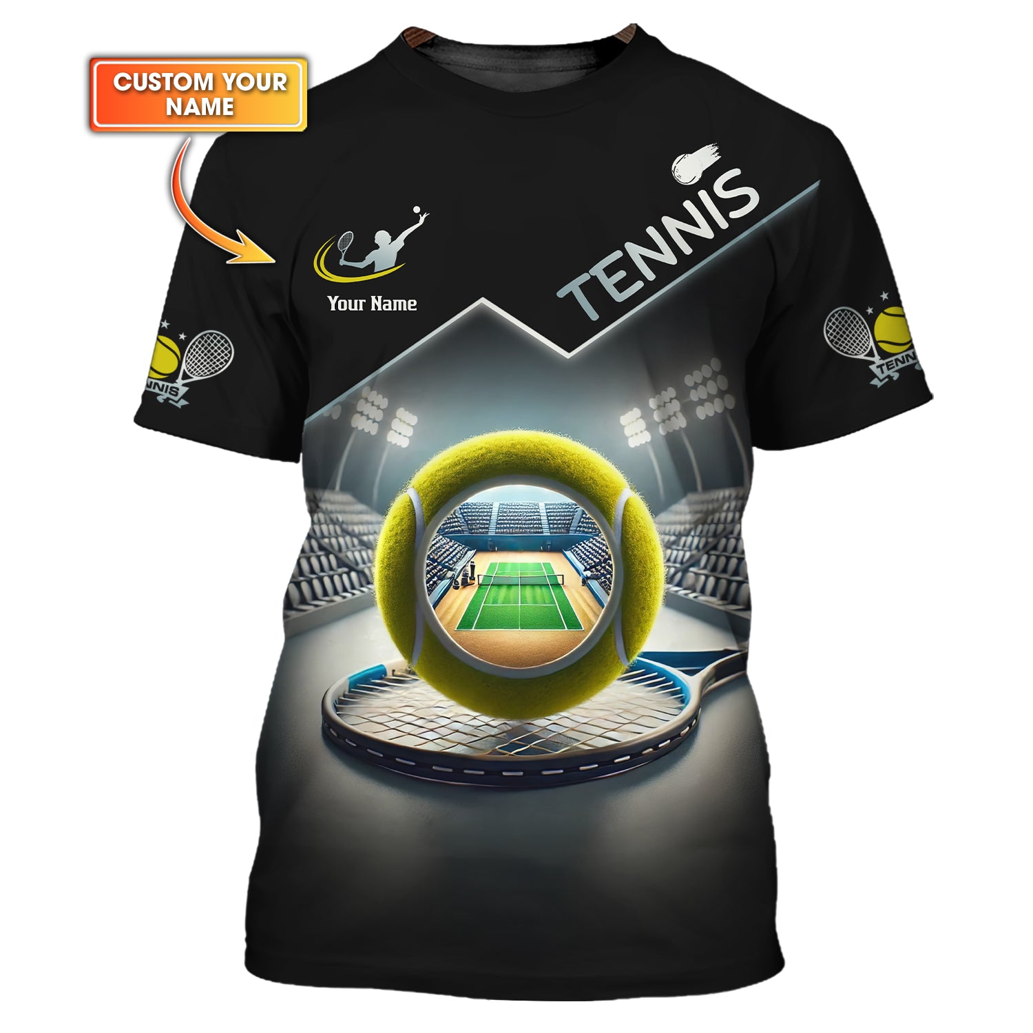 Custom Name Tennis 3D Polo Shirt, Sweatshirt Tennis, Tennis Jersey, Unisex Shirt, Lightweight Sportswear, Gift for Tennis Players