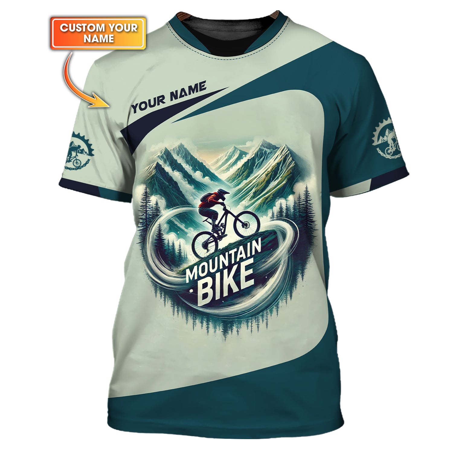 Custom Mountain Bike Adventure Jersey, Misty Forest MTB Cycling Shirts, Presents For Cyclists