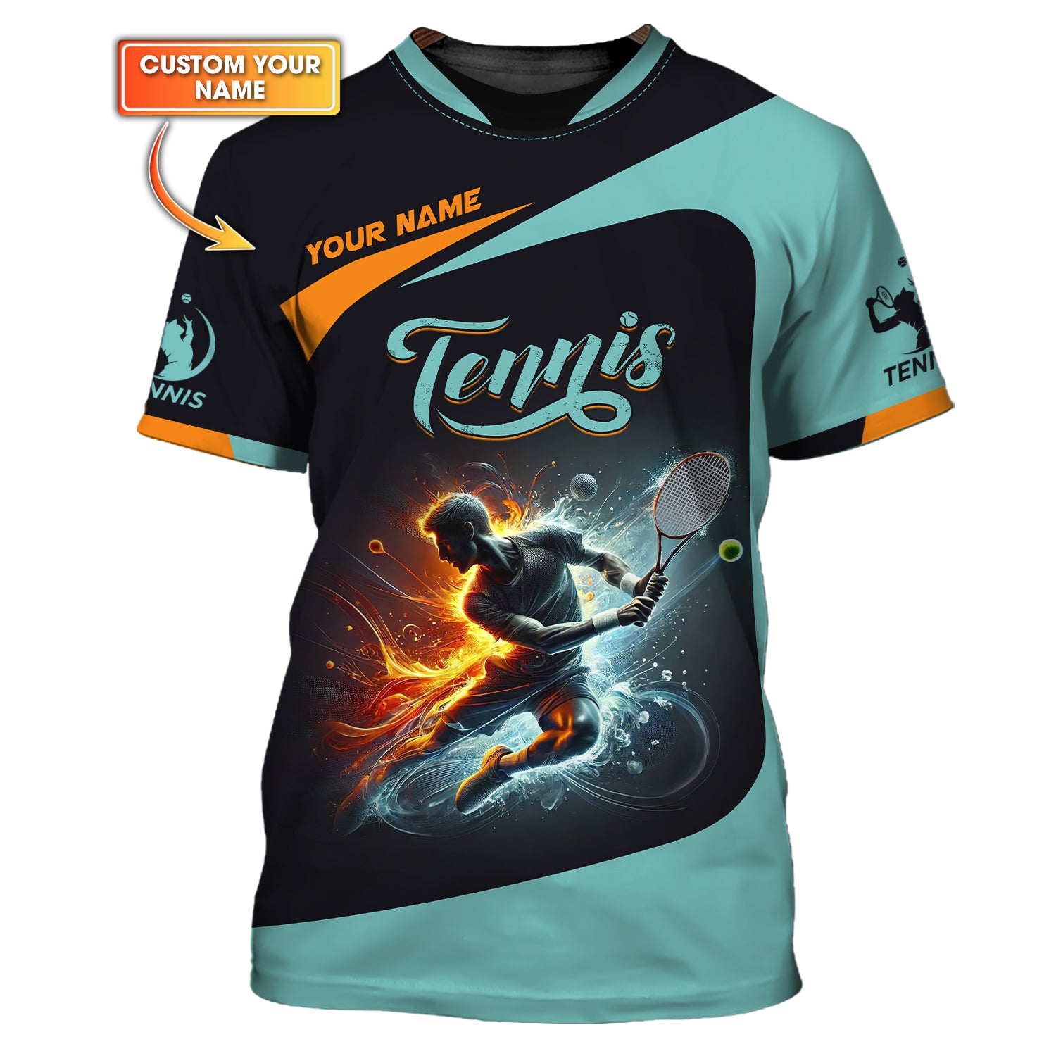 Custom Name Tennis 3D Polo Shirt, Sweatshirt Tennis, Unisex Shirt, Lightweight Sportswear, Gift for Tennis Players