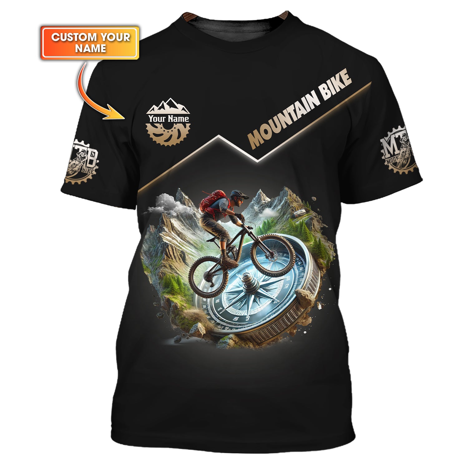 Custom Mountain Bike T-shirt, MTB Polo Shirt, Custom mtb Jersey, Gift for Cyclists