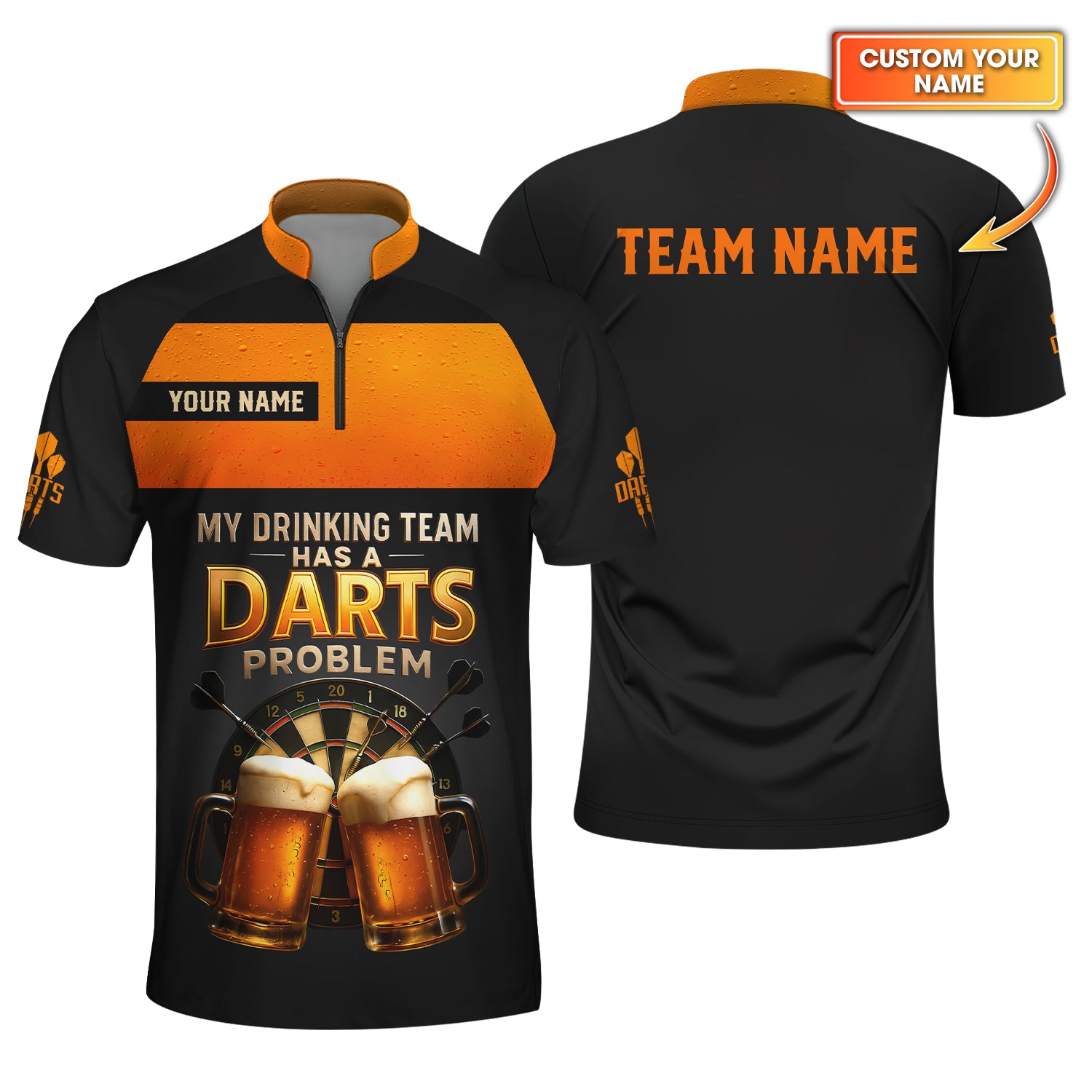 Dart and Beer Shirt, My Drinking Team Has a Darts Problem Shirts, Funny Custom Darts Polos