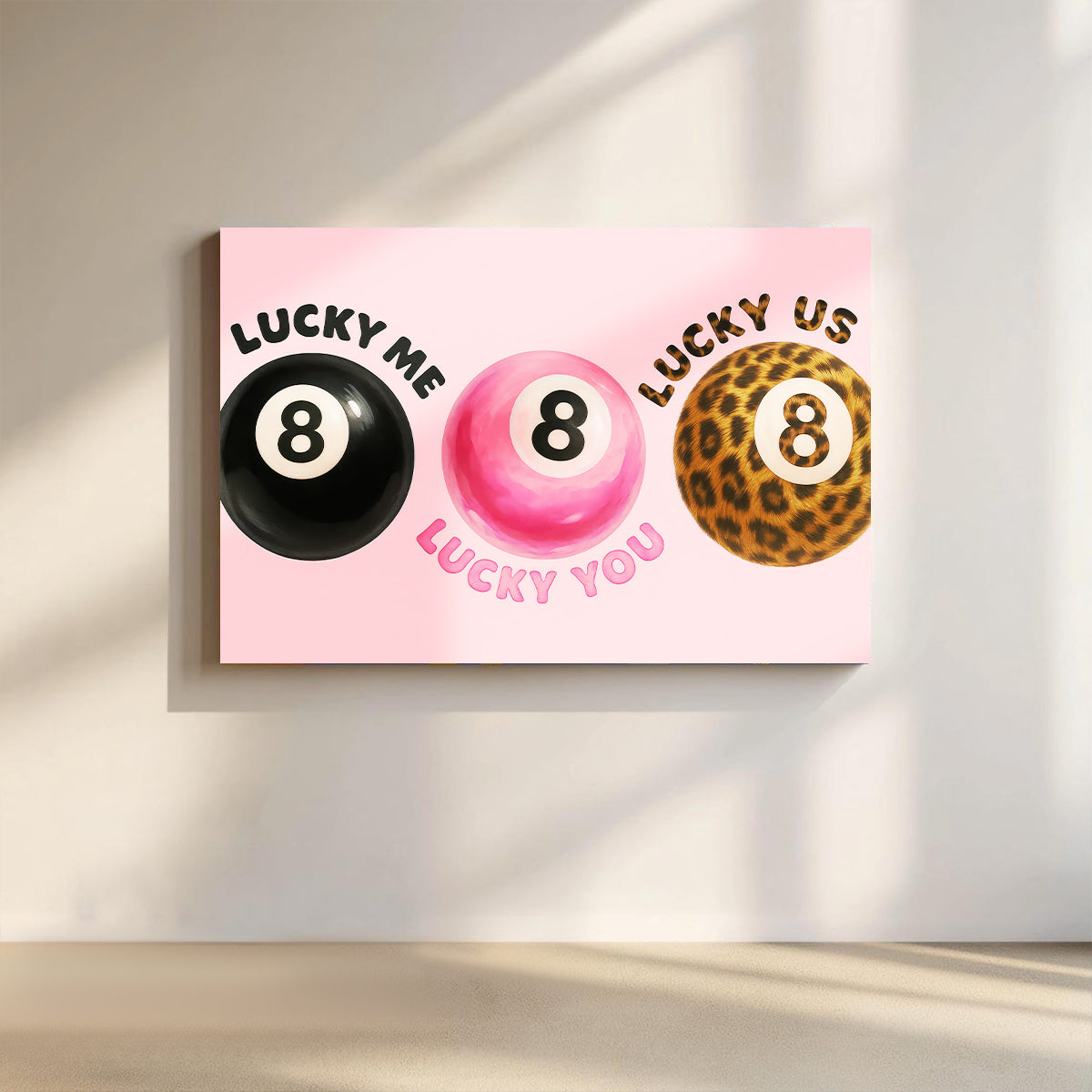 Lucky You Wall Art, Billiards Canvas Room Decor, 8 Ball Poster For Pool Player