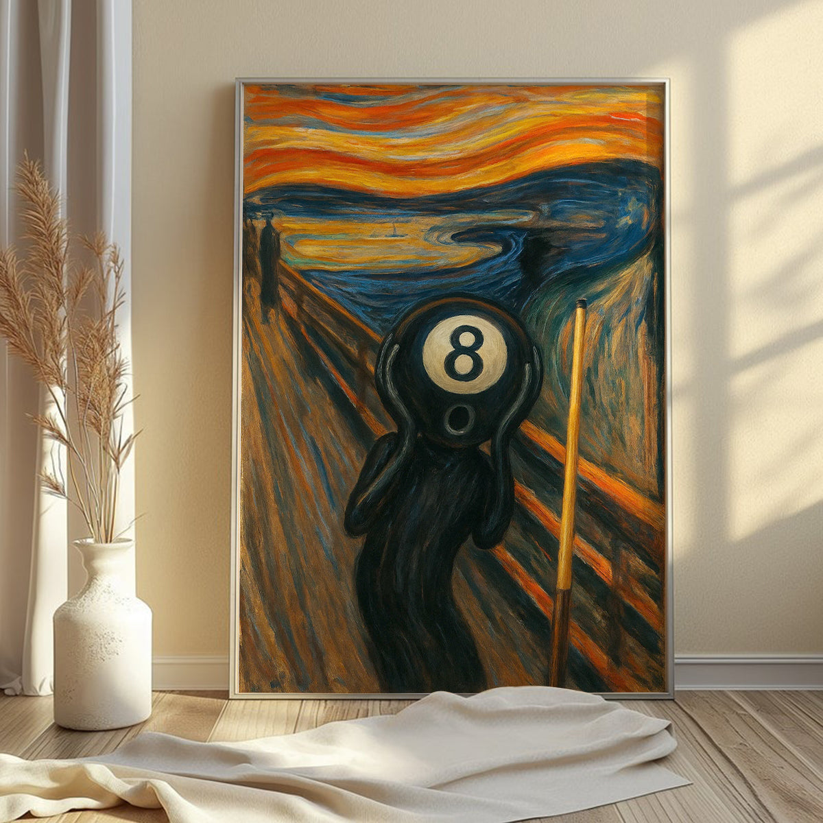 The Scream 8 Ball Poster Wall Art, Billiards Poster For Pool Player, Billiards Canvas Room Decor