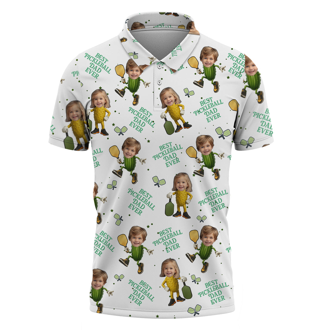Custom Face Kid Pickleball Shirt - Best Pickleball Dad Ever - Funny Pickle Design - Personalized Father's Day Gifts