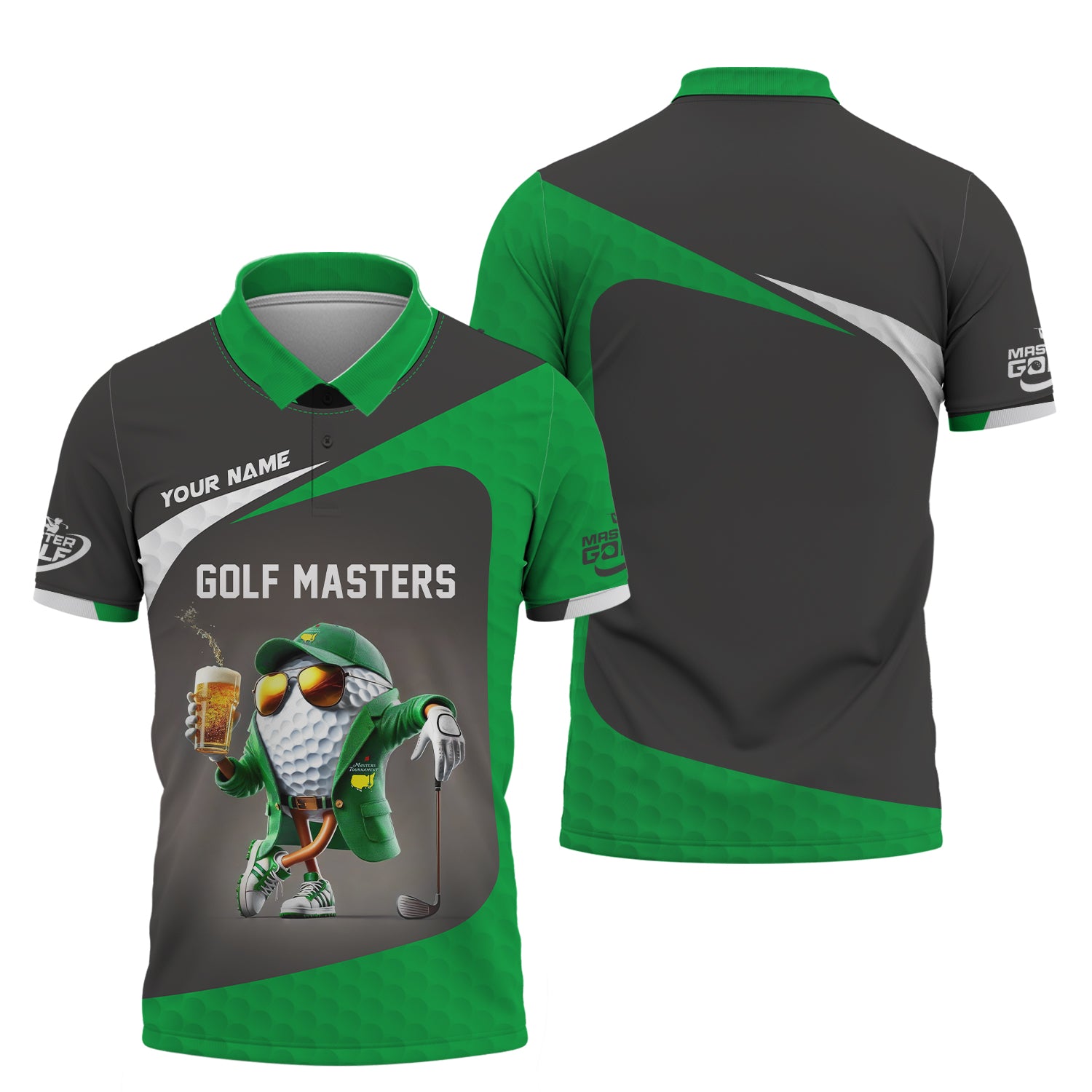 Custom Golf Masters Shirt Polo Golf Tournament, Funny Beer Golf Ball Shirts, Golf Gift For Dad