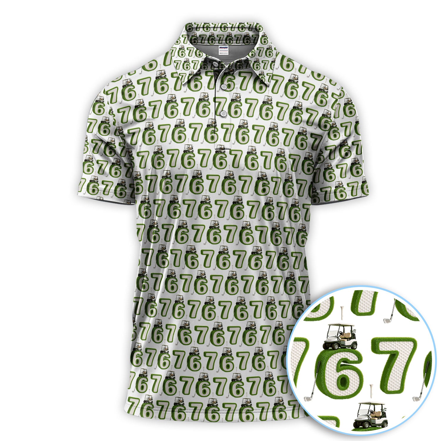 Golf 67 Pattern Polos, Funny Golf Shirt For Golfer, Golf Gift For Men