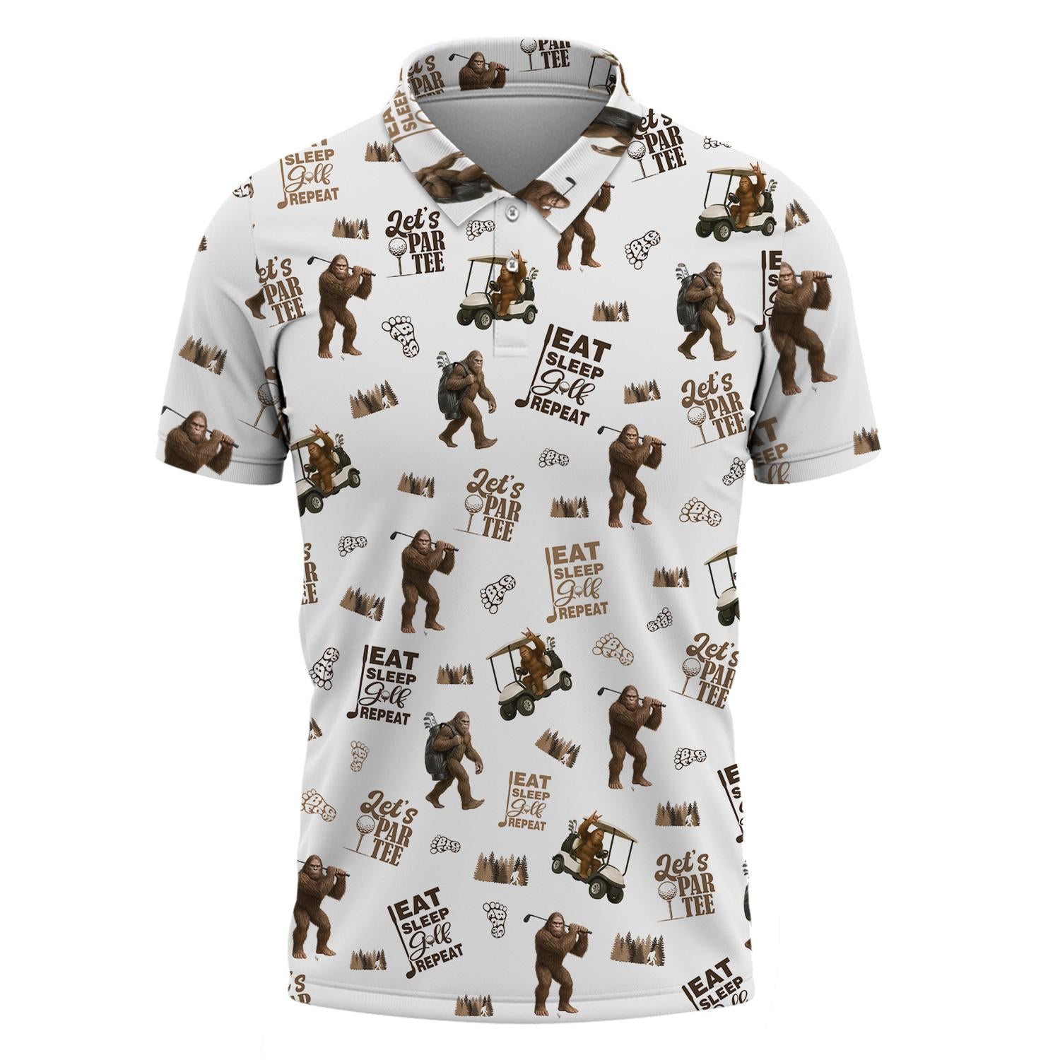 Let's Par Tee Men's Bigfoot Golf Shirt Golfing Gifts Shirts for Golfer Clubs