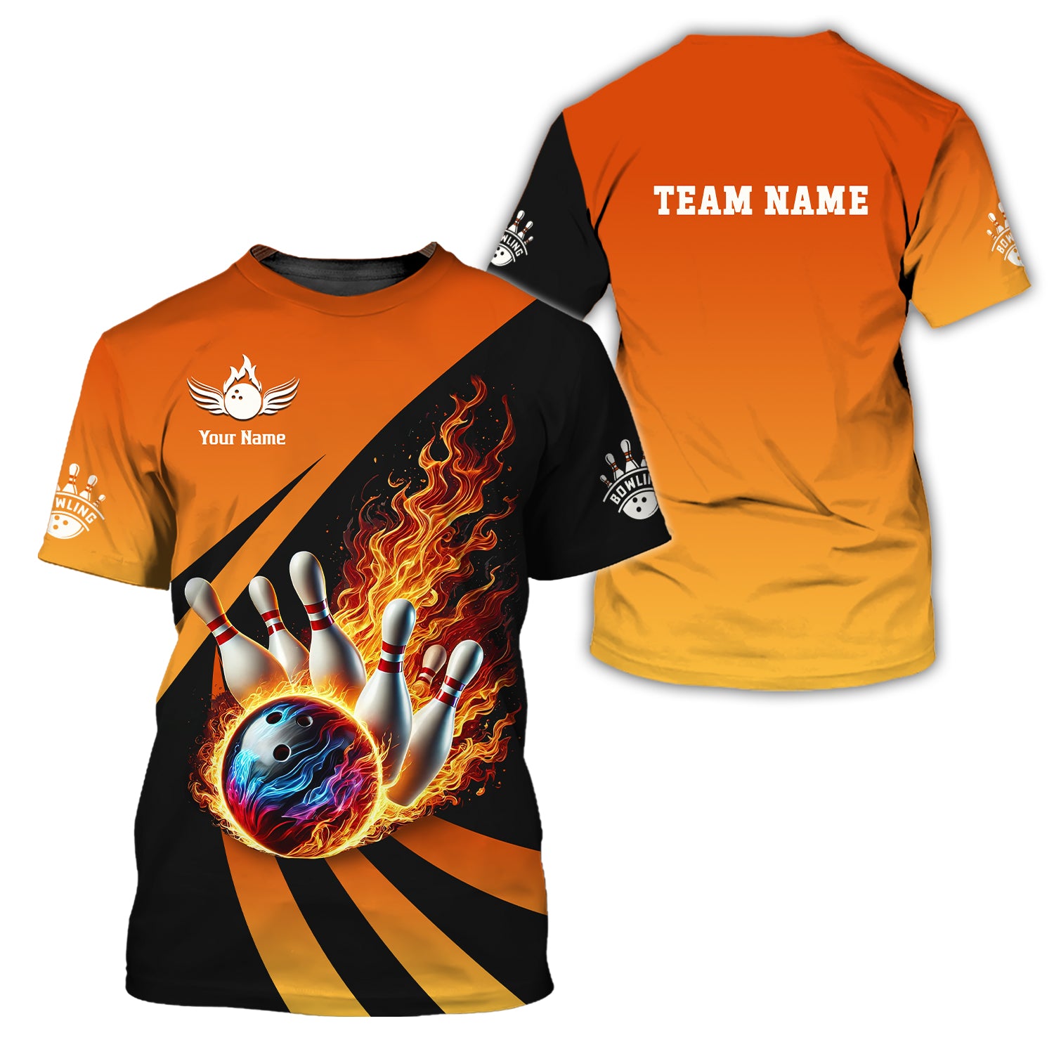 Strike Bowling Ball and Pin T Shirt, Custom Bowling Jersey, Bowling Team Shirts