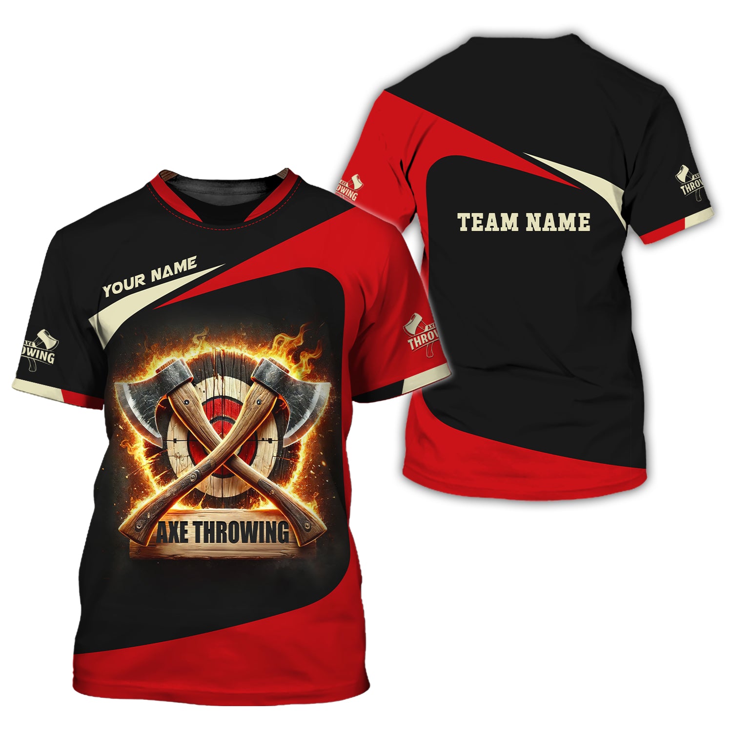 Custom Axe Throwing With Fire T Shirts, Axe Throwing Jersey, Gift for Axe Throwing Players